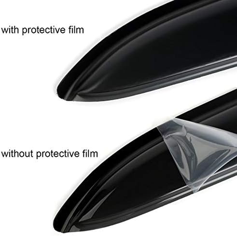 Puermto 94113 Side Window Wind Vent Deflector,4Pcs Out-Channel Tape-On Nice Shade Rain Guards Set,Dark Smoke Window Visors Fit for 1997-2001 Honda CR-V image number 3