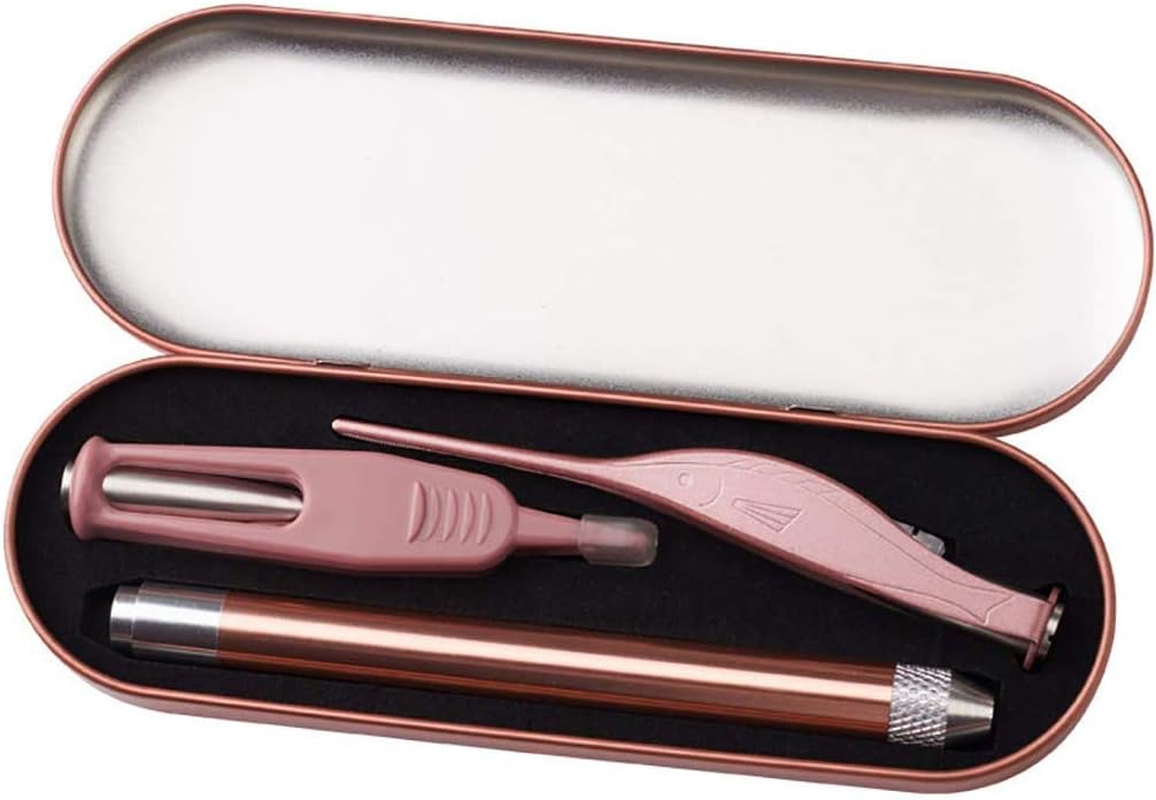 3 Pcs Earwax Removal Tools, Earwax Spoon & Nose Cleaning Tweezers Clip with LED Flash Light, Ear Pick Cleaner Kit with Storage Box, Safety Ear & Nose Health Care Clean Accessories for Baby Kids Adult image number 1