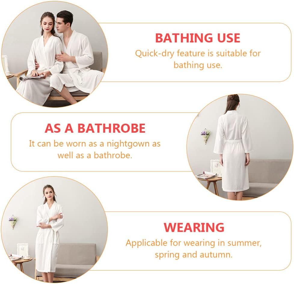 Classic Bath Robe Dacron Bathrobe Towel Luxury Long Spa Robe Plush Lightweight Absorbent Sleepwear Kimono Robe for Women Home Hotel Size image number 2