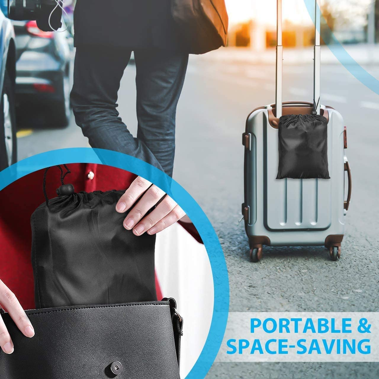 YOMYM Foot Rest, Portable Travel Footrest Flight Carry-On Foot Rest Adjustable Height Foot Rest Travel Accessories Footrests Hammock, Black. (Single) image number 5