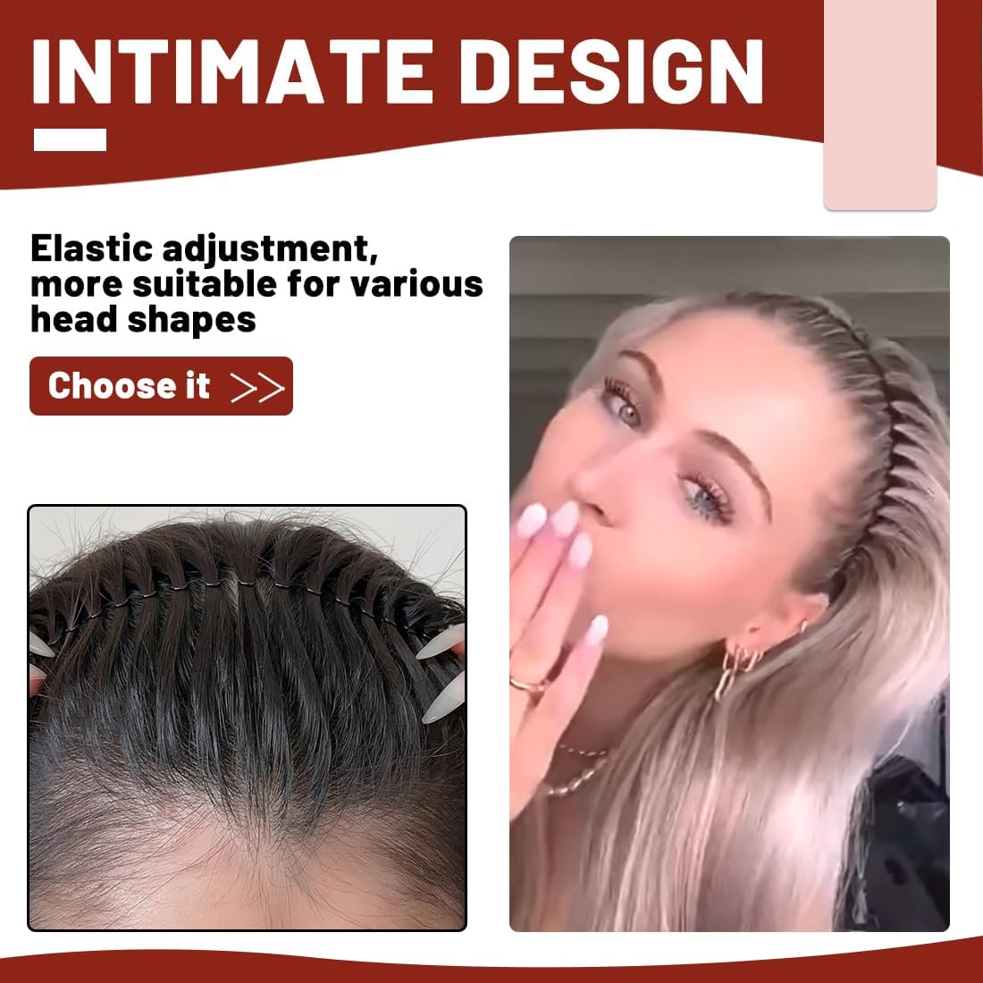 JRYXDS Fully Circular Stretch 5 Pieces Comb Flexible Plastic Hair Comb Circle Hair Band Holder Headband Hair Comb image number 2