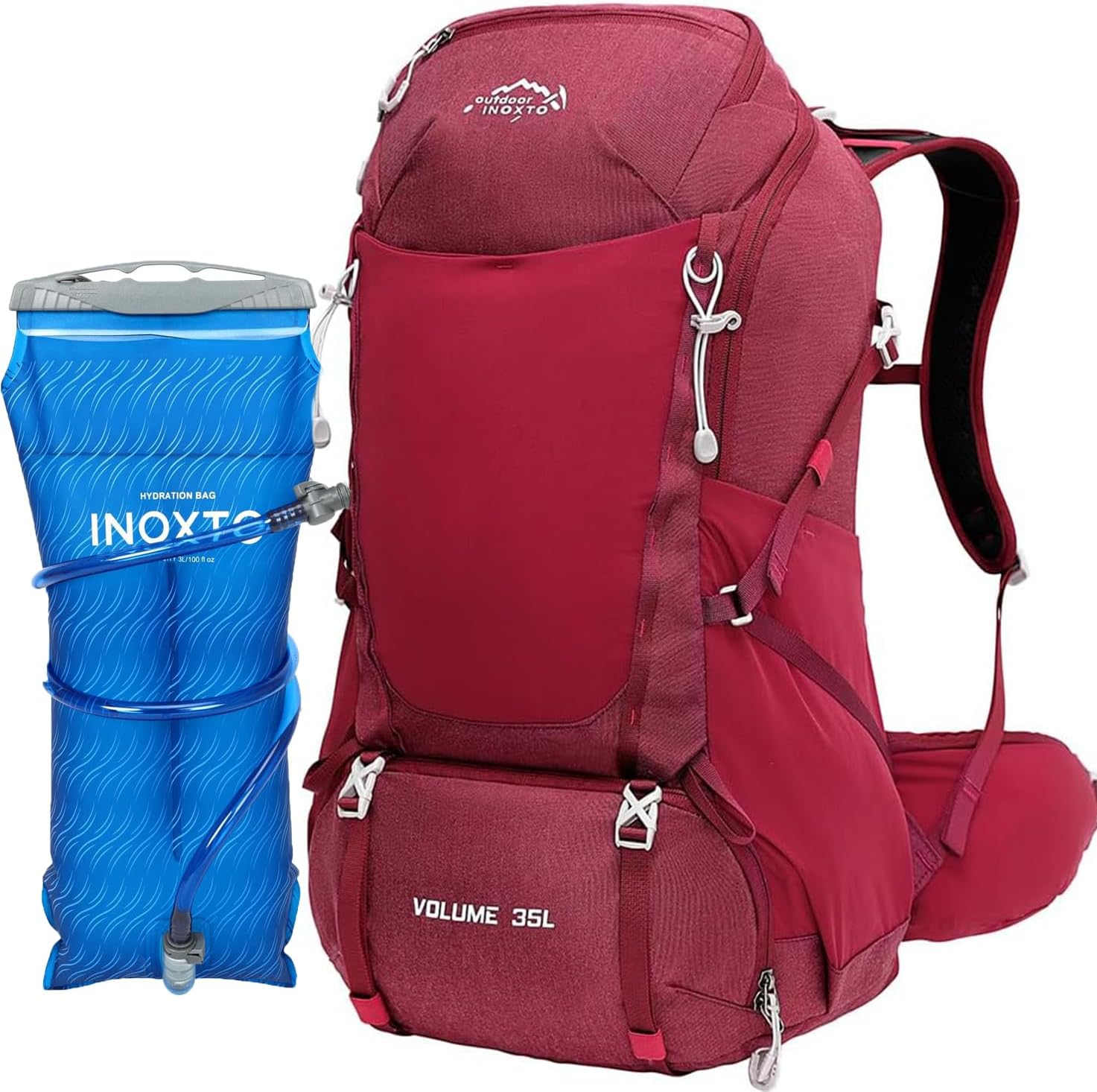 INOXTO 40L Hiking Backpack, Camping Backpack with Waterproof Rain Cover for Men, Outdoor Sport Travel Daypack for Climbing image number 3