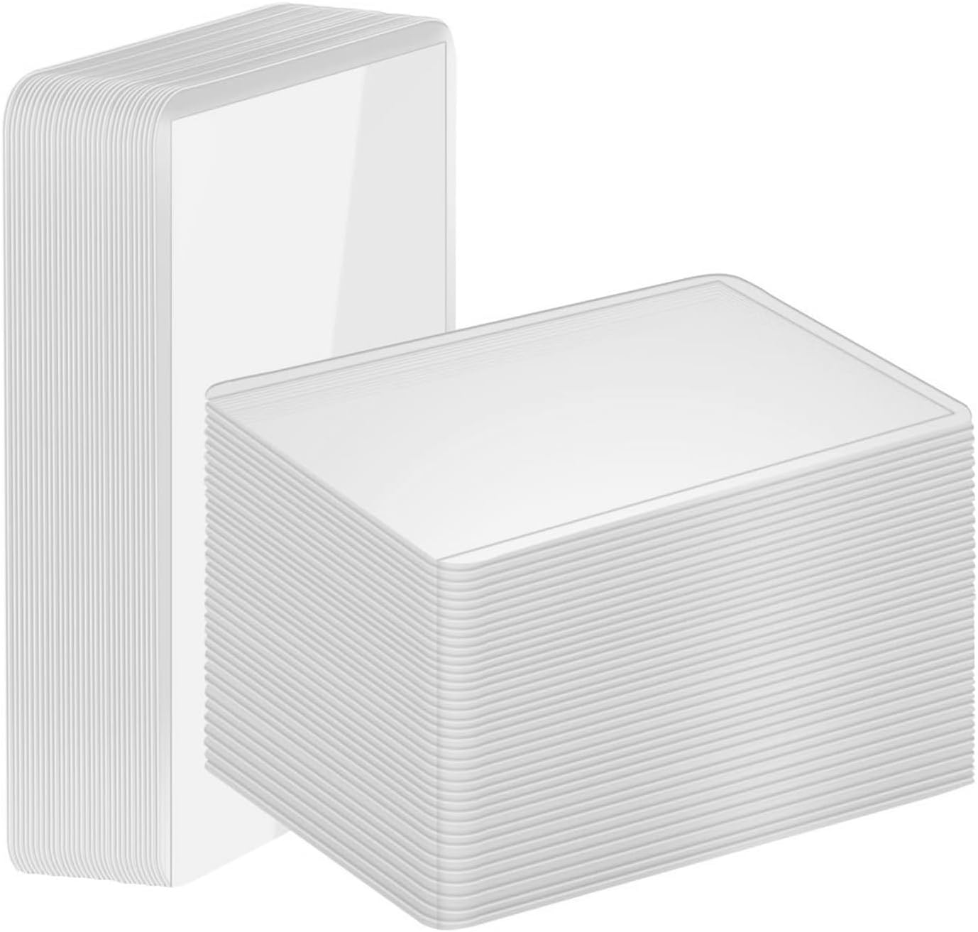 Yauhar 100Pcs 3"X4" PVC Trading Card Holder, Hard Plastic Protective Sleeves, Standard Size Clear Toploader for Sports Cards image number 1