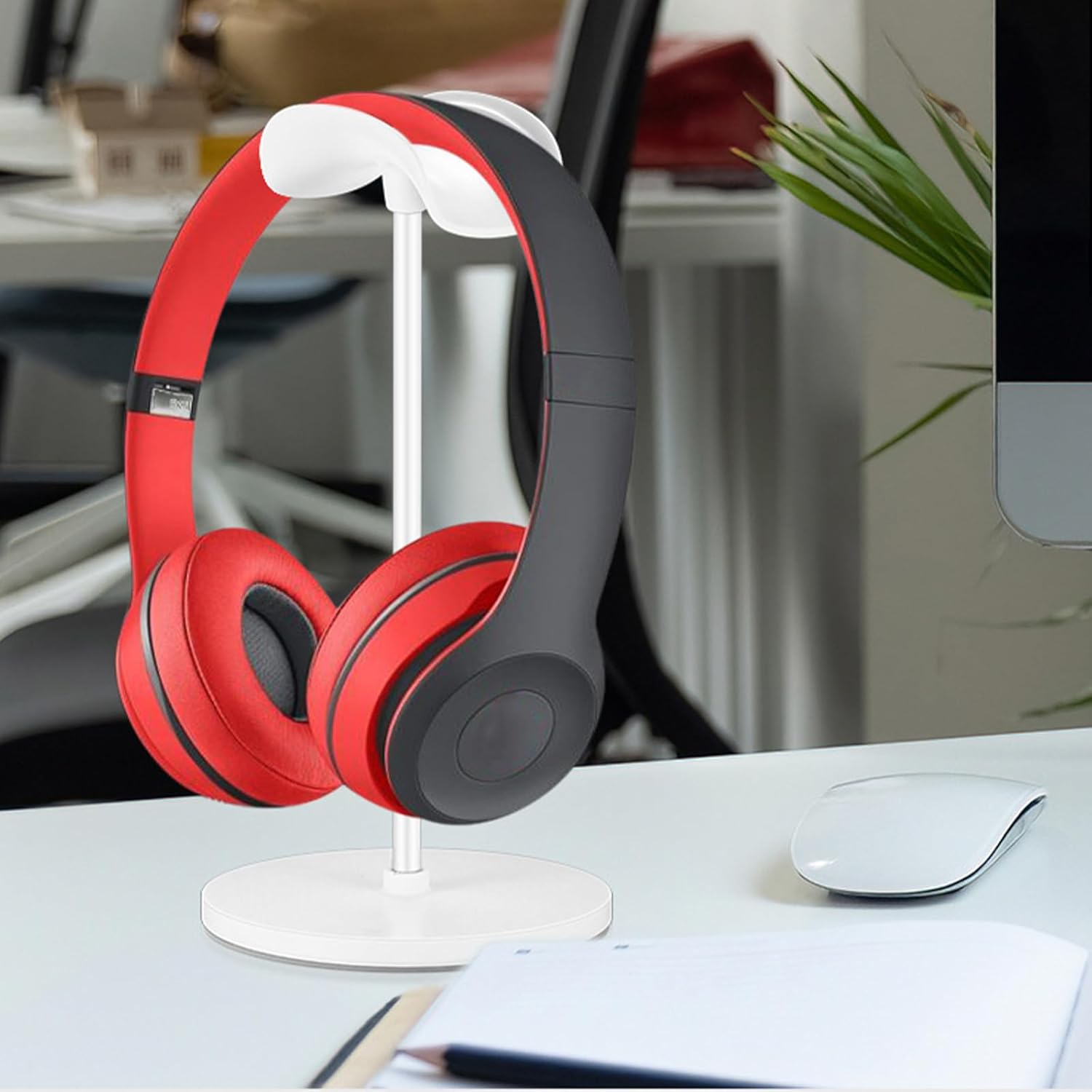 Tzylomirx Headphone Stand, Headphone Holder - Compatible with Airpods Max, Beats, Bose and Most Gaming Headphones, Headset Stand with Storage Tray! No Tools Required YO - 2 (White) image number 1