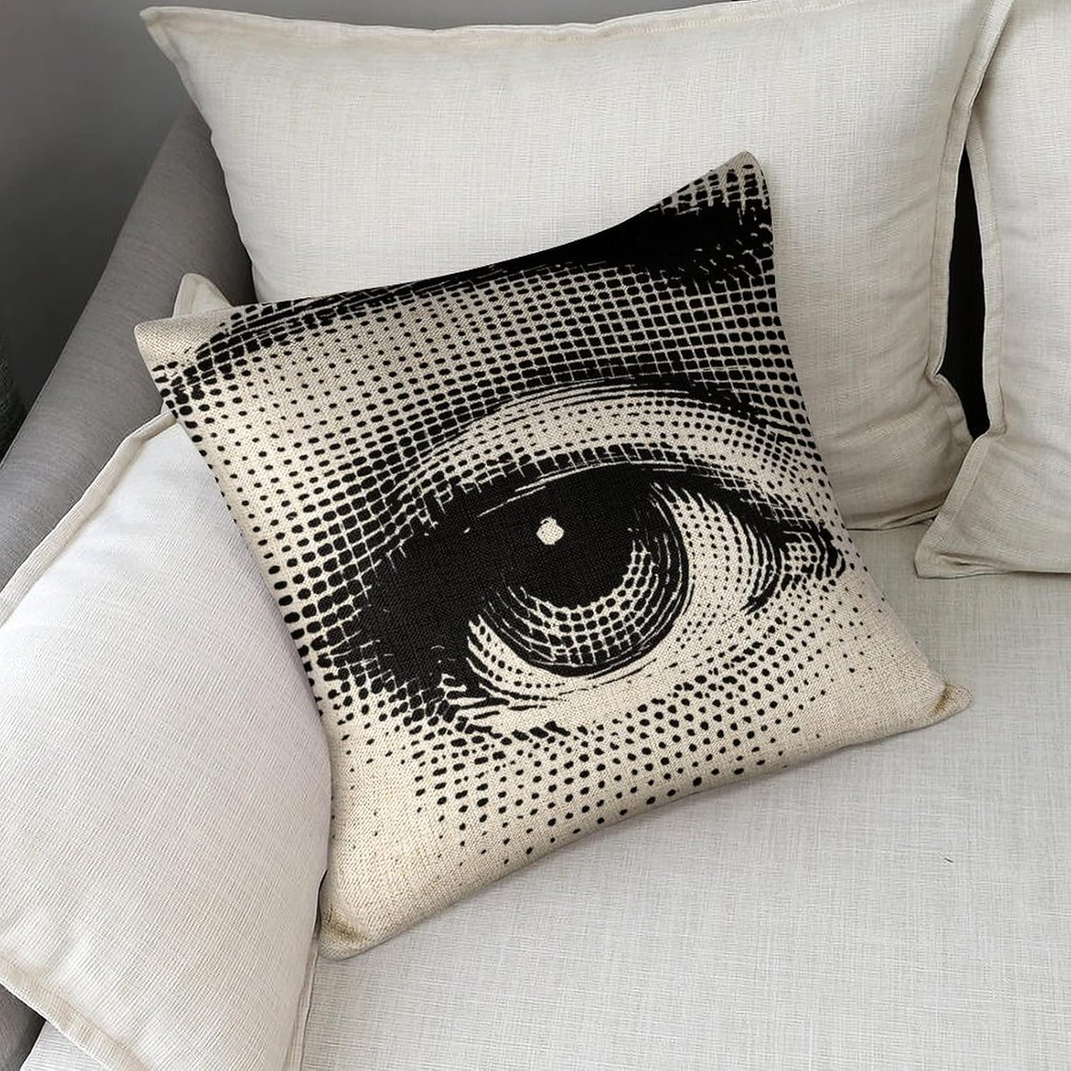 Lina Cavalieri Artificial Linen Throw Pillow Case, Decorative Cushion Cover Square Art Personalized Eye,Only Includes Pillowcase,18"X18"(45X45Cm),Style-2 image number 6