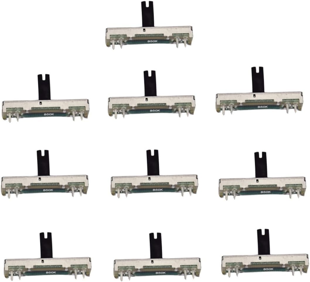 VICASKY B50K Slide Potentiometer Ohm Adjustable Sliding Potentiometer for Audio Mixer and Dimmer Lights, Mono Linear Fader Module for Dj Equipment and Electronic Projects image number 1