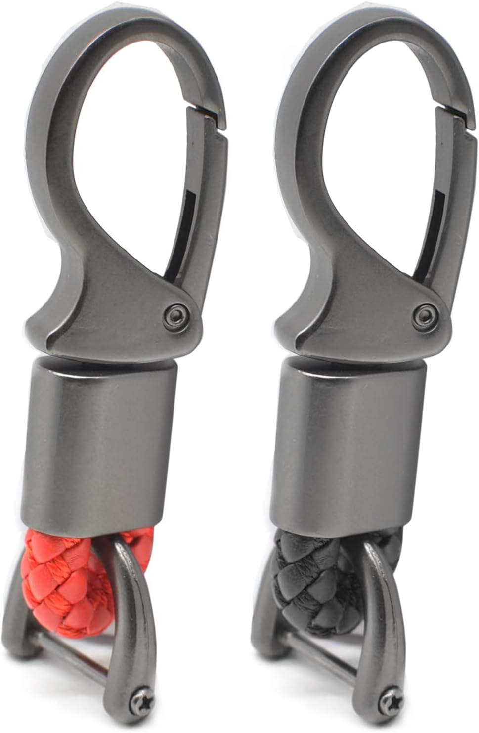 Car Key Chain 2PCS, Key Fob Keychains Leather Holder Sturdy Metal with D-Ring for Men and Women 2 Pack, 360 Degree Rotatable, with Screwdriver image number 4