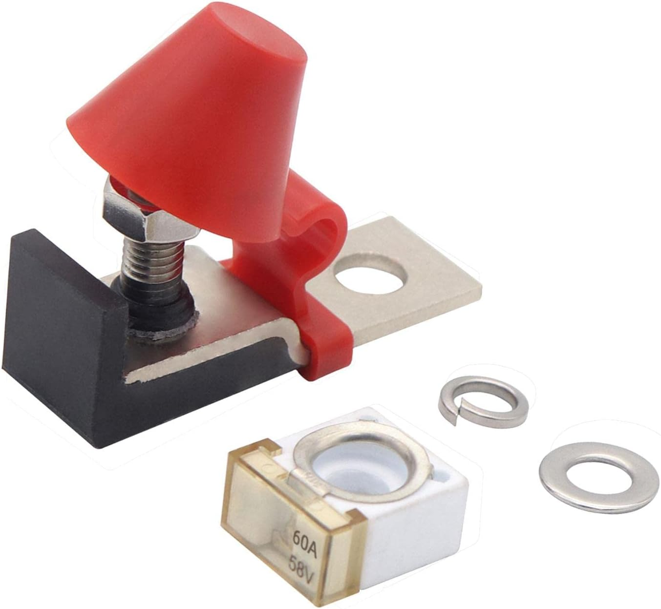 Magideal Mrbf Terminal Fuse Block Kit 5/16" (M8) Single Stud Fuse Mount for RV Truck, 60A - 100A image number 4