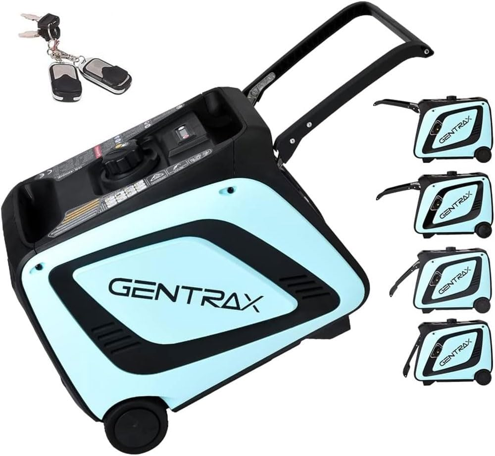 GENTRAX Inverter Generator 4.2KW Max, 3.5KW Rated, Portable Power Station for Camping, RV, and Home Backup with Quiet Operation, Wheels & Handle, Petrol Generator image number 4