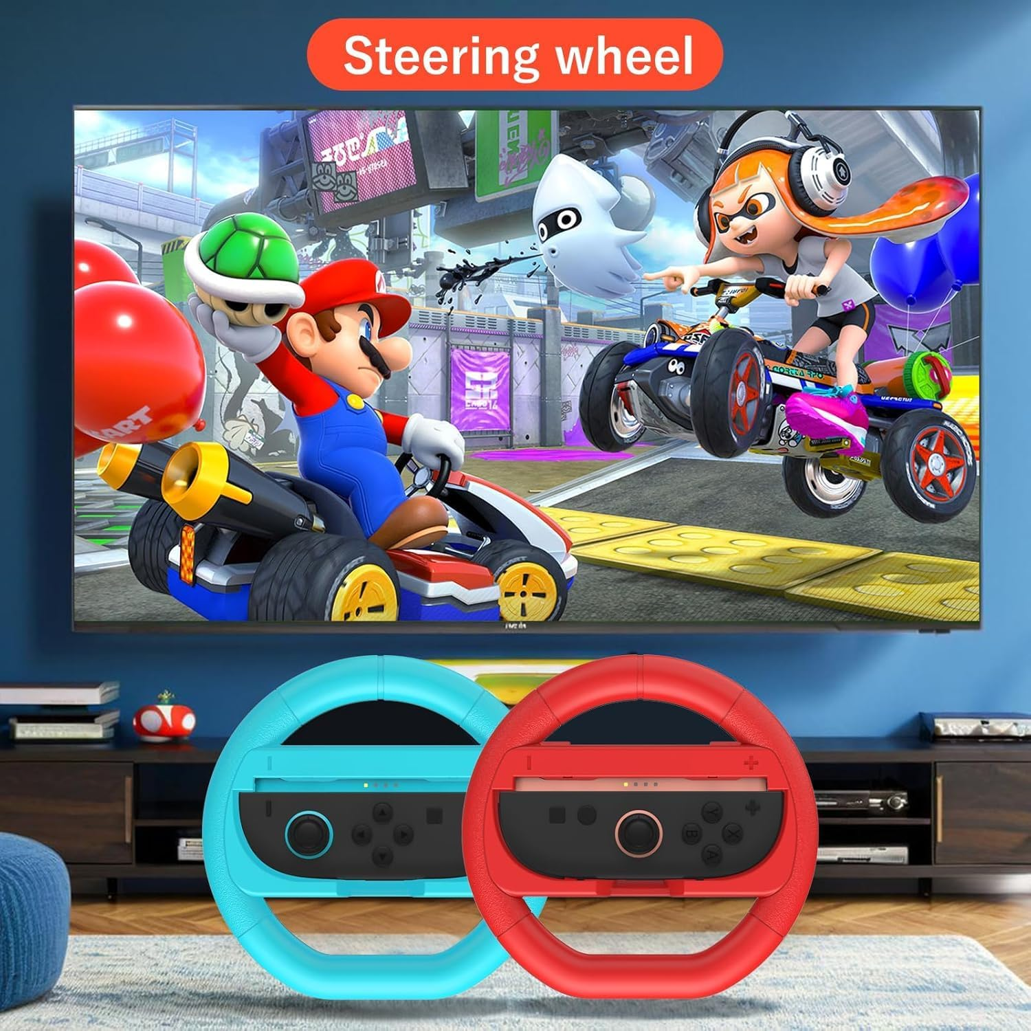 NBCP Switch 2 Sports Kit 14-In-1 &ndash; Motion Control Bundle with Steering Wheels, Swords, Rackets for Racing, Combat & Fitness Games (2025 New Release) - Black (18-In-1) image number 4