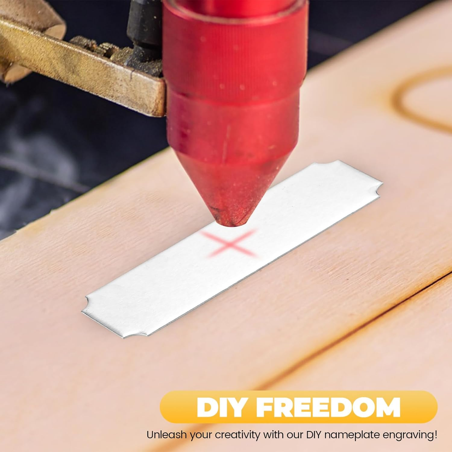 30 Pack Name Plates with Adhesive Backing, Laser Engraving Blanks, Metal Aluminum Personalized Trophy Plate Engraved Plaque Custom Name Tag, 3'' X 1'', Silver image number 4