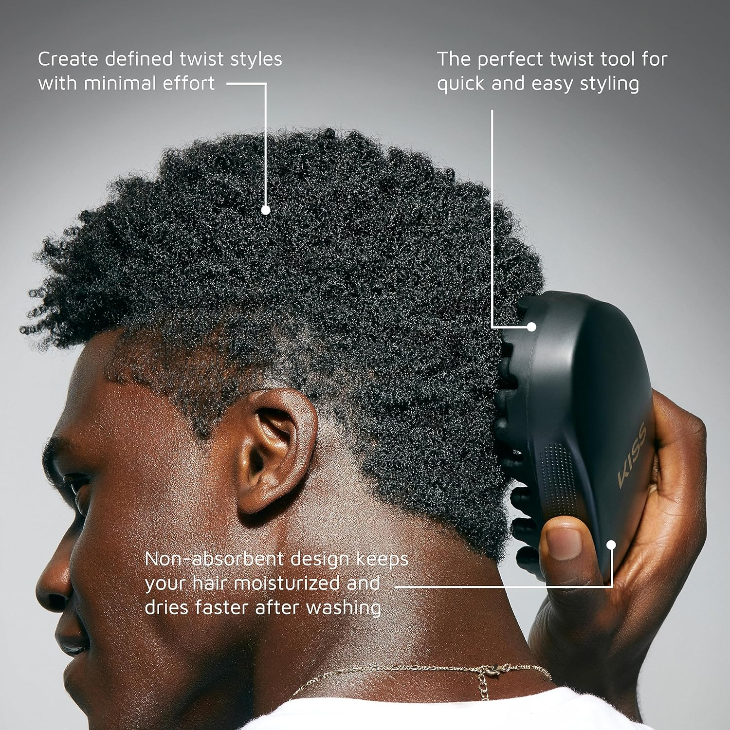 KISS Colors & Care Twist King - Premium Twist Tool, Long-Lasting Durable, 2X Longevity, Defines Twists, Professional Quality, Quick & Easy Styling, Washable, Black, 0.53 Pounds (KTWS04) image number 6