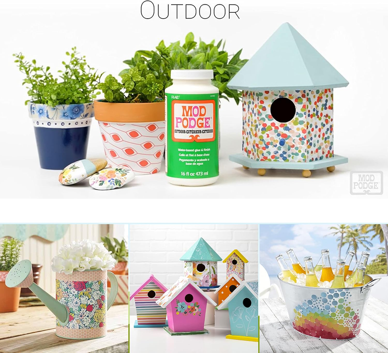 Mod Podge Waterbase Sealer, Glue and Finish for Use Outdoors (16-Ounces), White image number 6