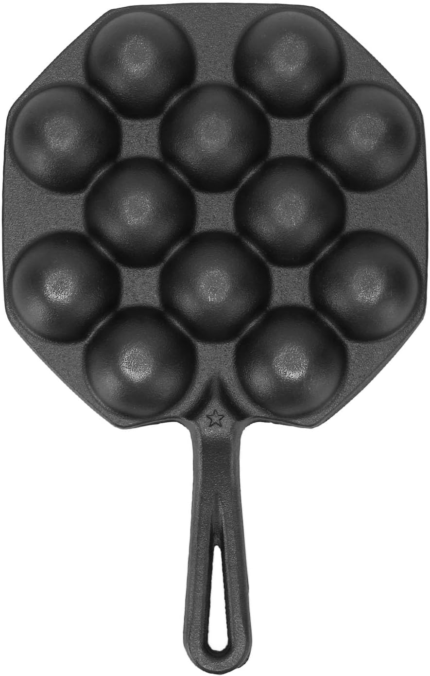 Takoyaki Grill Pan, Non Stick 12 Holes Takoyaki Maker Pan Plate Cast Iron Octopus Meatballs Pan for Takoyaki Octopus Ball Cake, Takoyaki Pan, Takoyaki Baking Tray image number 6