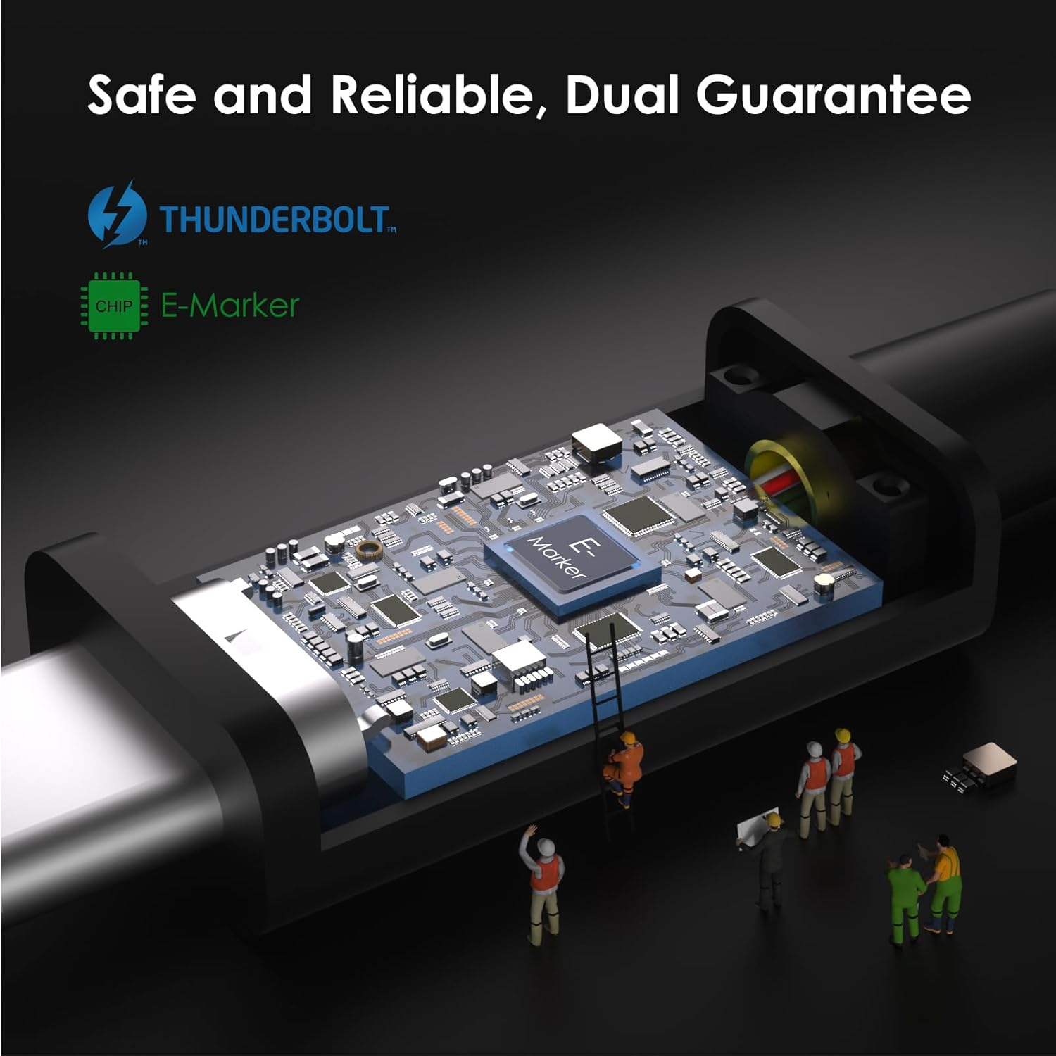 WAVLINK Thunderbolt 5 Cable, 120Gbps Fast Data Transfer and 240W Power Delivery USB-C Cable, 8K/16K Display Support, Backwards Compatible Tb4/3/Usb4/3,Ideal for Gaming,Laptops,Monitors and Docks-0.29M image number 2