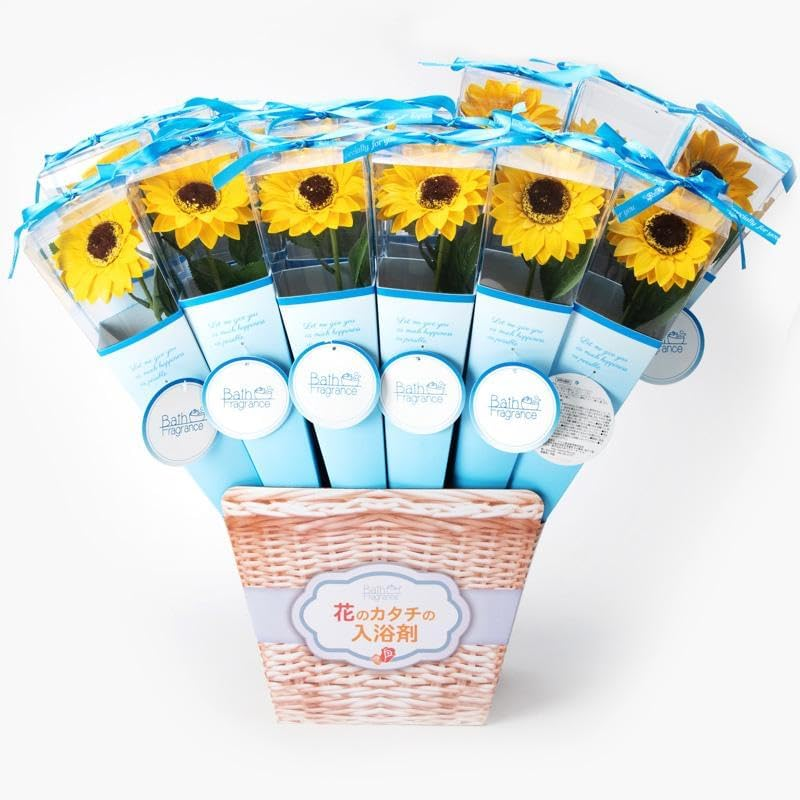 Q-FLA 769009 Soap Flower Bath Salt, Bath Salt, Sunflower, Kelly, Yellow, Mother'S Day Gift image number 3