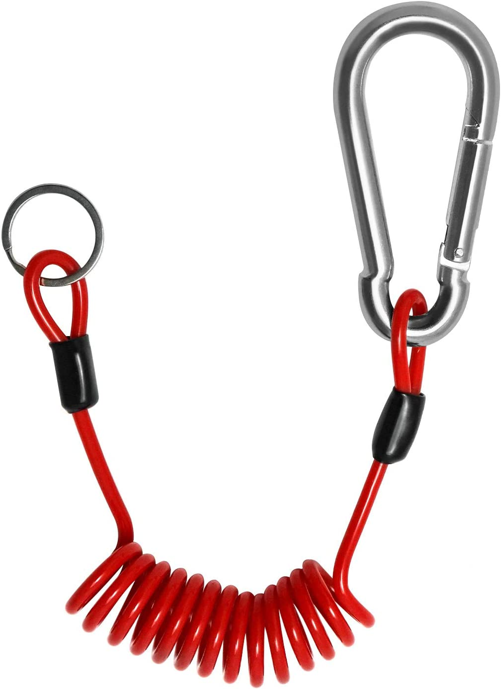 QWORK 4 Ft Breakaway Trailer Cable, Brake Safety Spring Towing Coiled Wire for RV Emergency