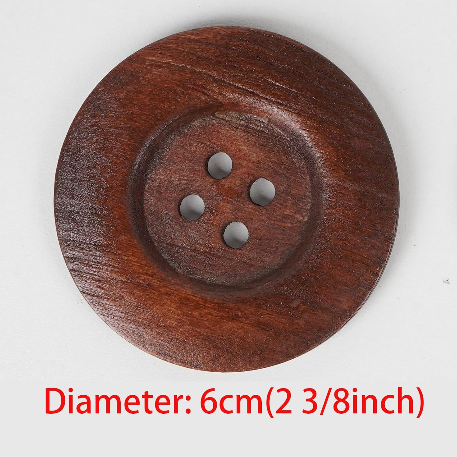 Chenkou Craft 20Pcs Large Size 60MM Brown round Wood Buttons 4 Holes Craft Sewing Button