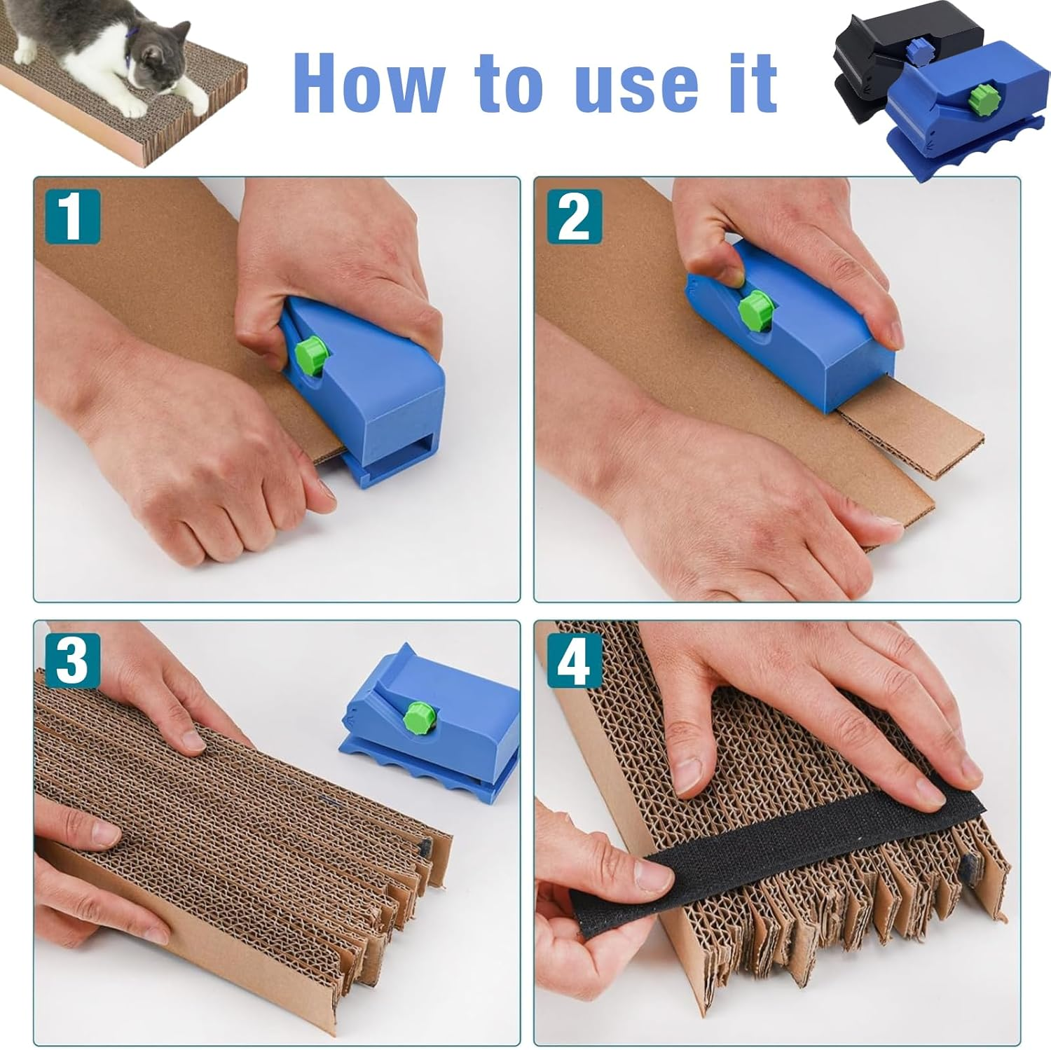 MOAZIFI 3D Printed Cardboard Cutter for Cat Scratchers, DIY Cardboard Cutter Tool & Cardboard Cutter, Professional Cardboard Cutter for DIY Cat Scratches for Cat Lovers image number 3