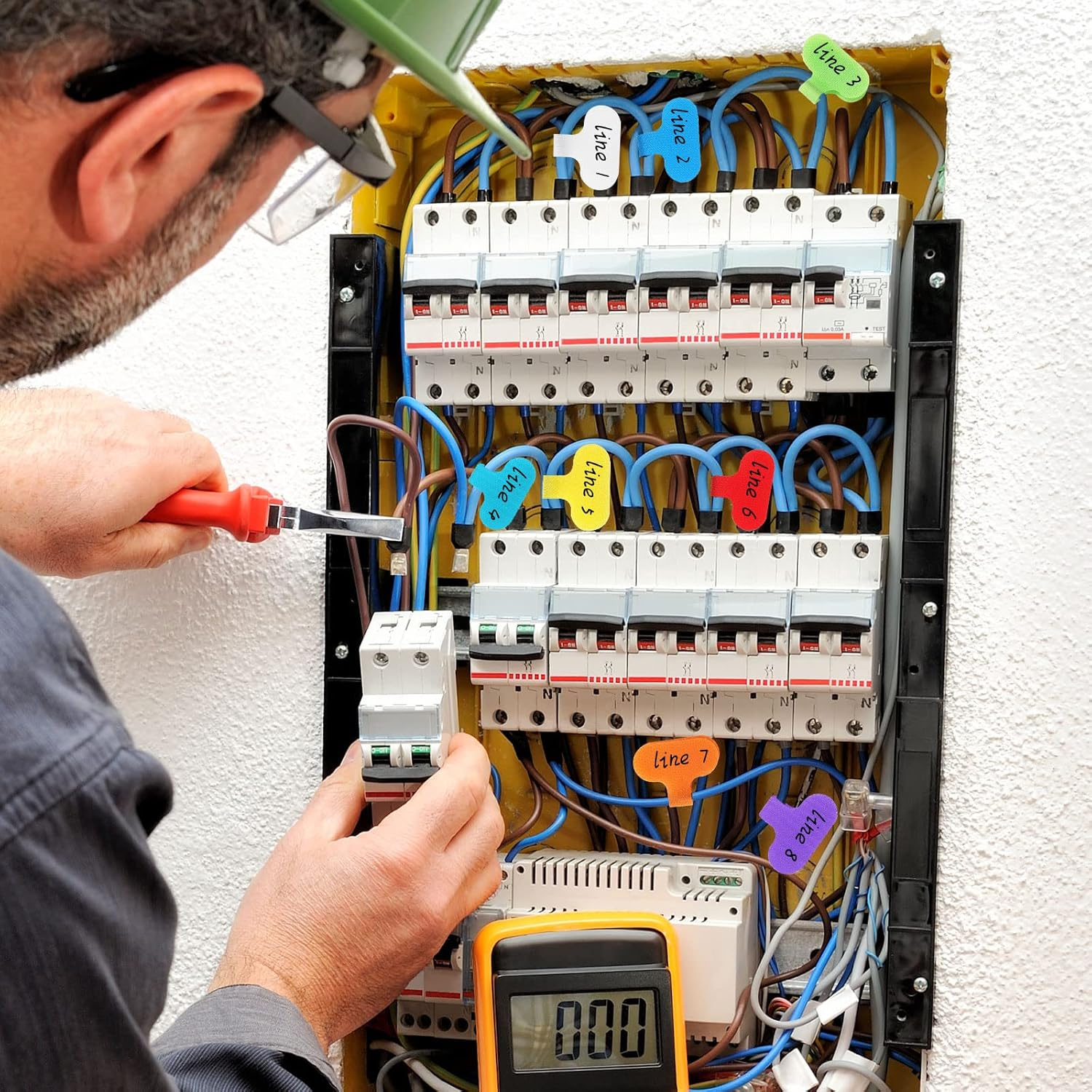 Geeric 40 Pieces Multi-Color Cord Labels, Write on Oval Cable Tags Hook and Loop Wire Tags for Cable Management Organizer, Electronics, Computers and More image number 5