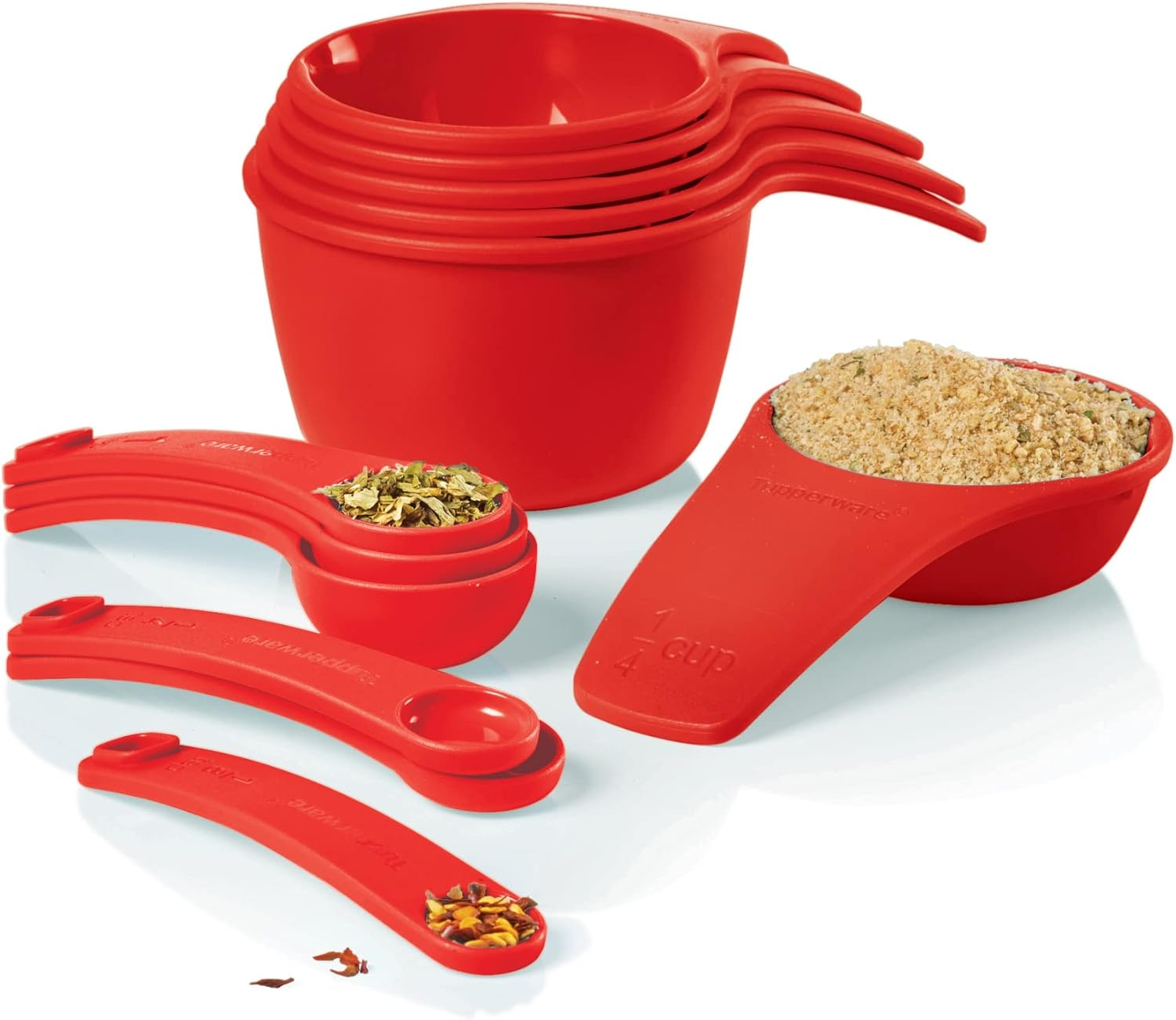 TUPPERWARE Brand Measuring Mates Set - 6 Measuring Cups + 6 Spoons - Dishwasher Safe & BPA Free