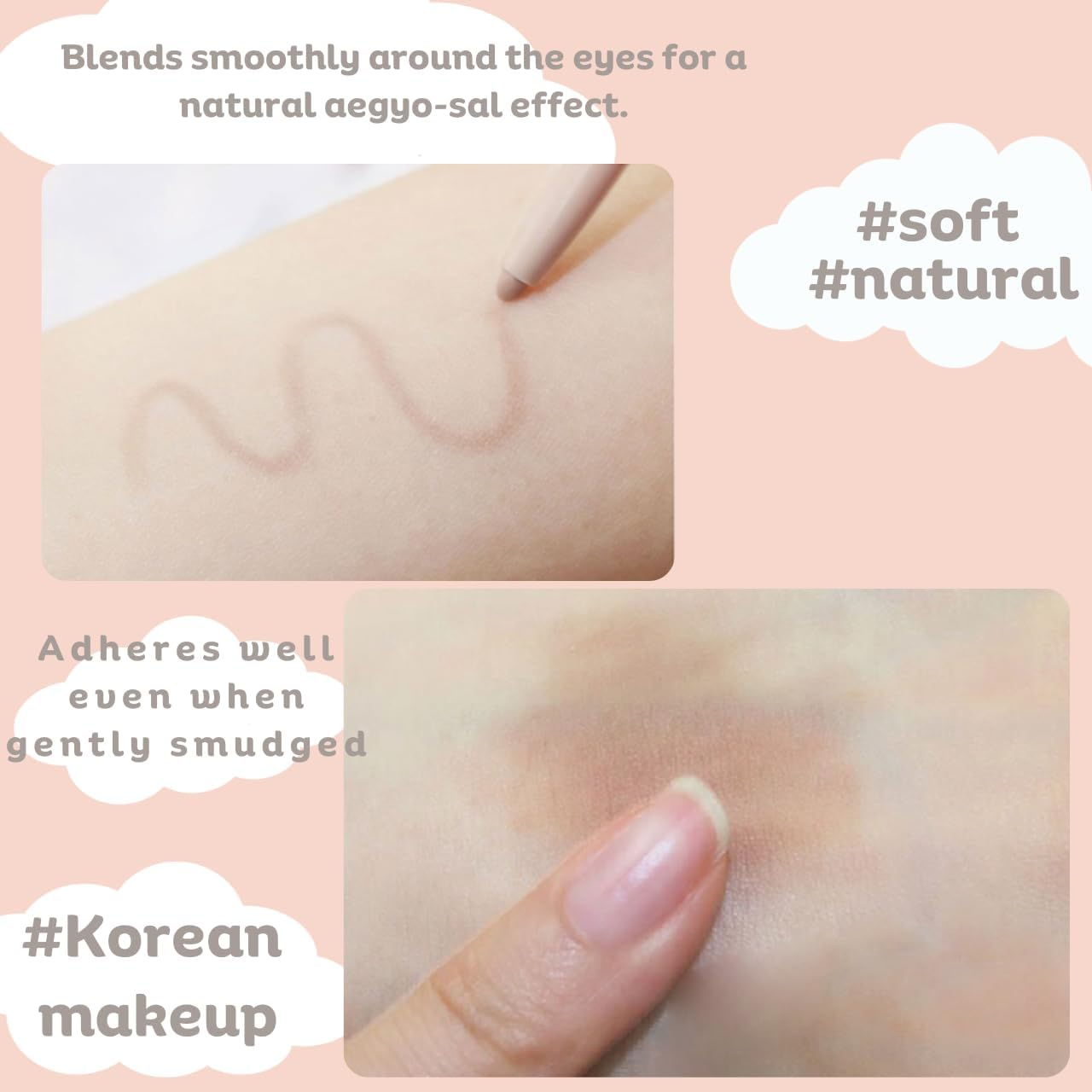 [Thebom] Aegyosal Eyeliner Under-Eye Enhancing Pencil Highlighter Eye Makeup Korean Beauty (Pink Rosy+Salmon Pink) image number 6