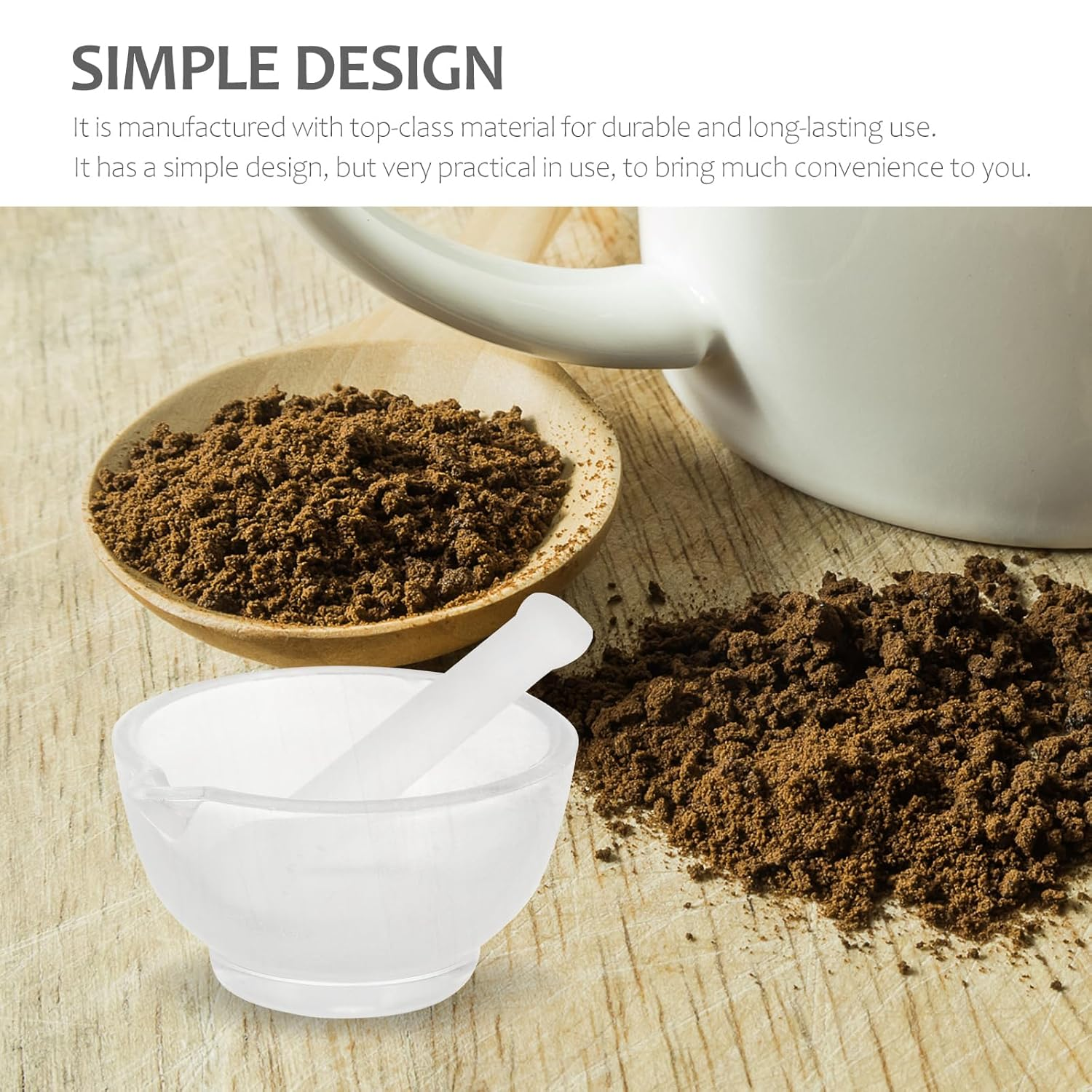 ULTECHNOVO 2 Sets Glass Lab Small for Onion Garlic Masher Fresh with Hand Masher and Bowl for Pepper Baby Vanilla image number 5