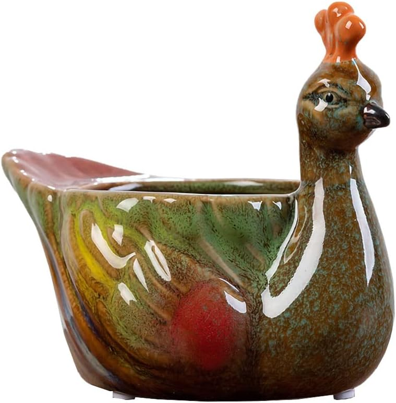 WAIT FLY Cute Animal Ceramic Flower Pot Succulent Planter-Bird