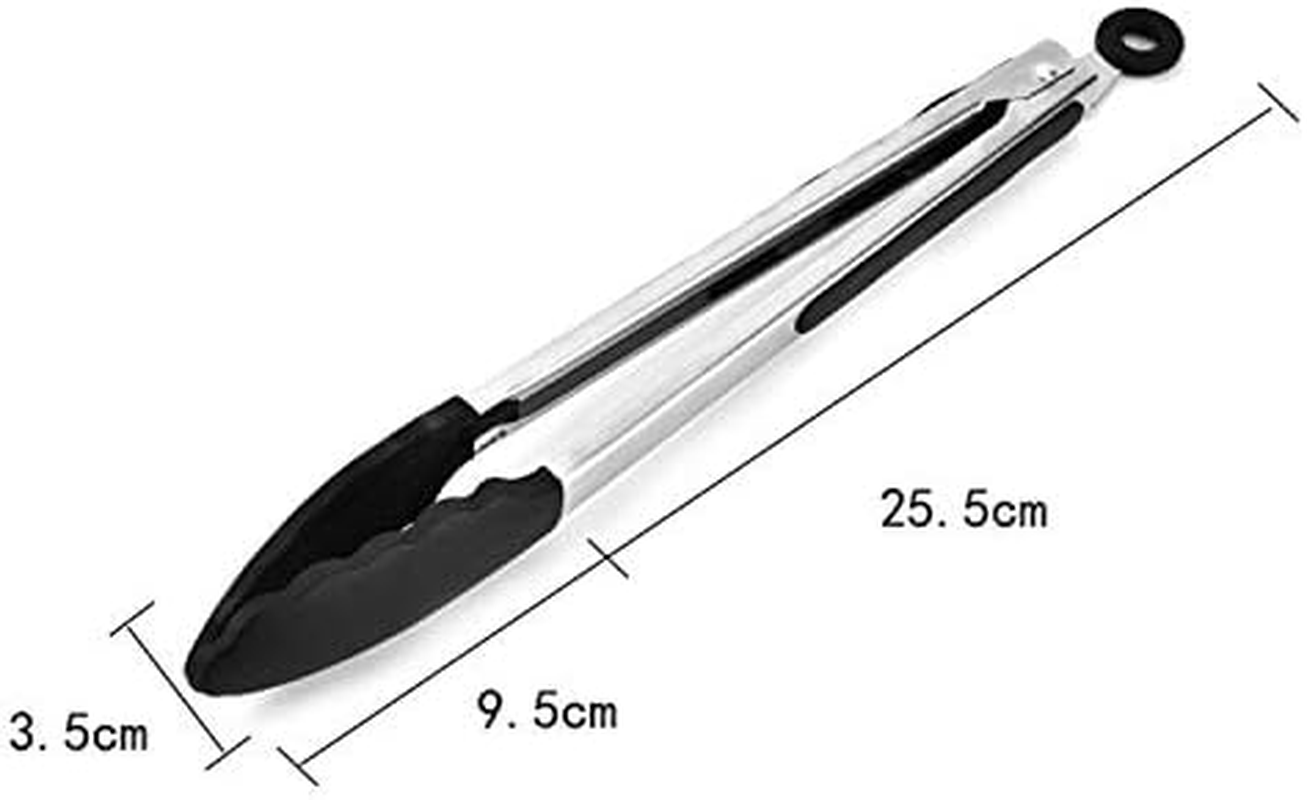 Kitchenware Gadgets 12 Inch Silicone Non-Slip Food Bread Barbecue BBQ Clip Tongs Kitchen Tools(Black) Kitchenware Gadgets (Color : Black) image number 2
