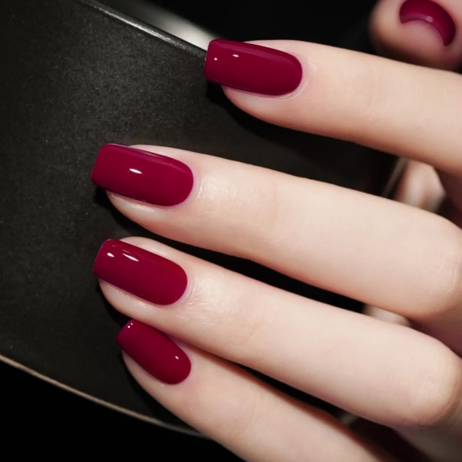 16 Pcs Semi Cured Gel Nail Stickers, Red Nail Strips Wraps for Salon-Quality Manicure, for Works with Any UV Lamp, Easy to Apply, Trim, & Remove Gel Stickers image number 6