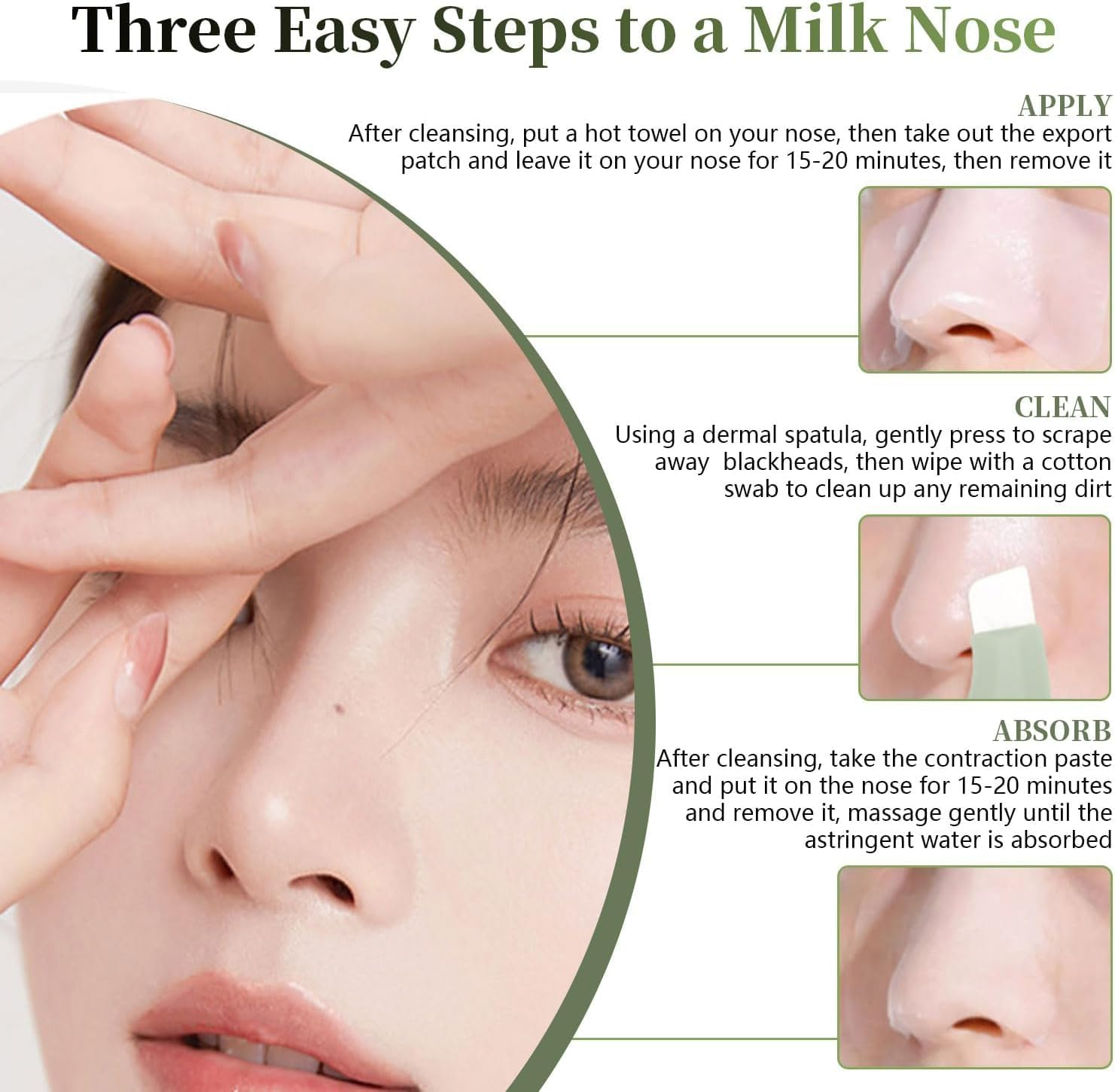 Flyanzebi Silicone Nose & Face Blackhead Remover Spatulas, 2-Pack, Green, Gentle & Effective, Deep Clean, Easy to Use & Clean image number 5