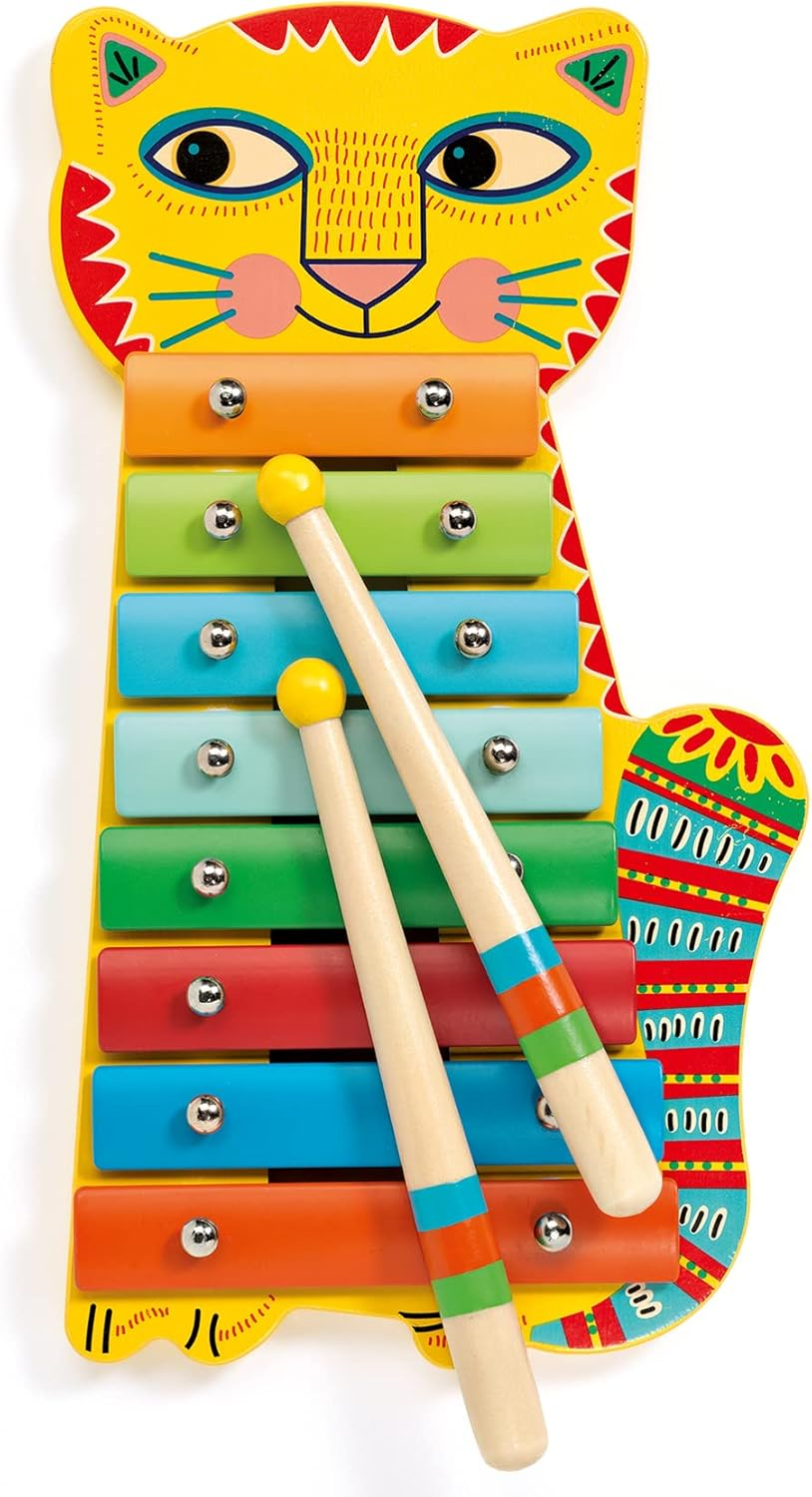 Djeco DJ06002 Animambo Wooden Cat Metallophone image number 2