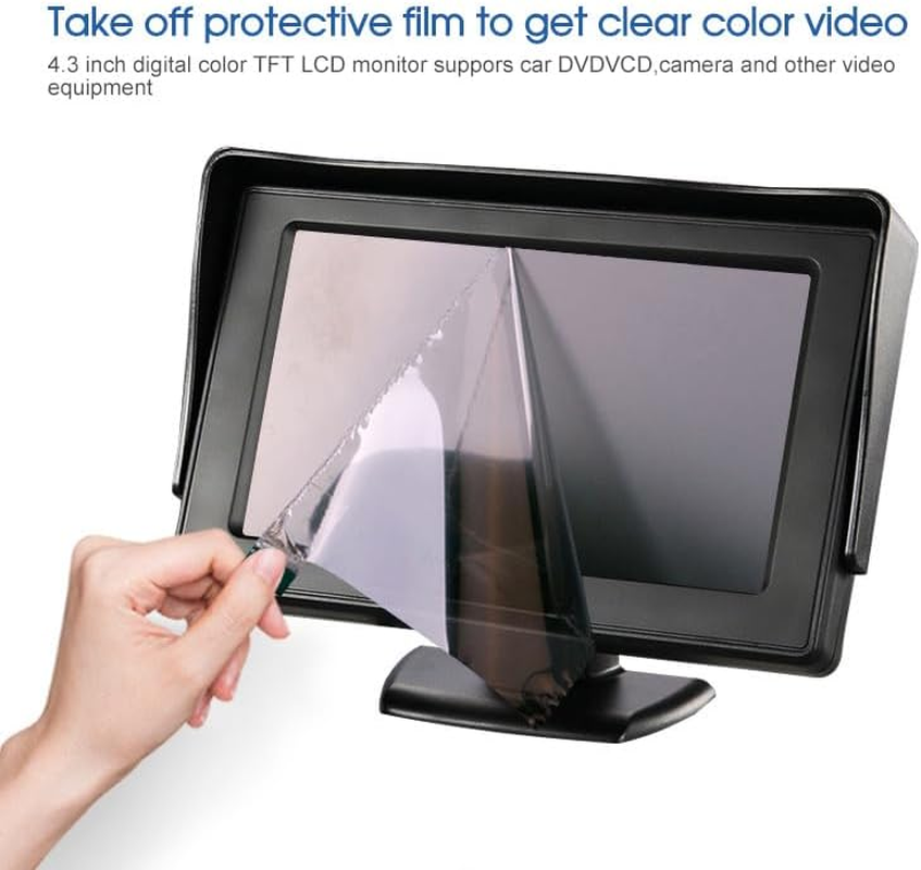 Tootoo 4.3" HD Monitor Reverse Camera Rear View Backup Parking Cam Kit Night Vision image number 1