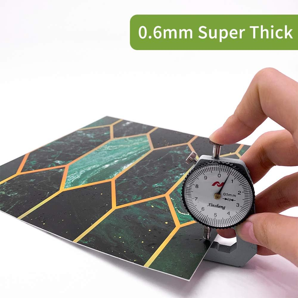 Floor Wall Tile Transfers Sticker for Home Decor, Peel & Stick Self-Adhesive Splashback, Tile Decals for Living Room Kitchen Bathroom Decor,15Cmx15Cmx 10 Pieces, Green Gilding Mosaic Tile Sticker image number 5