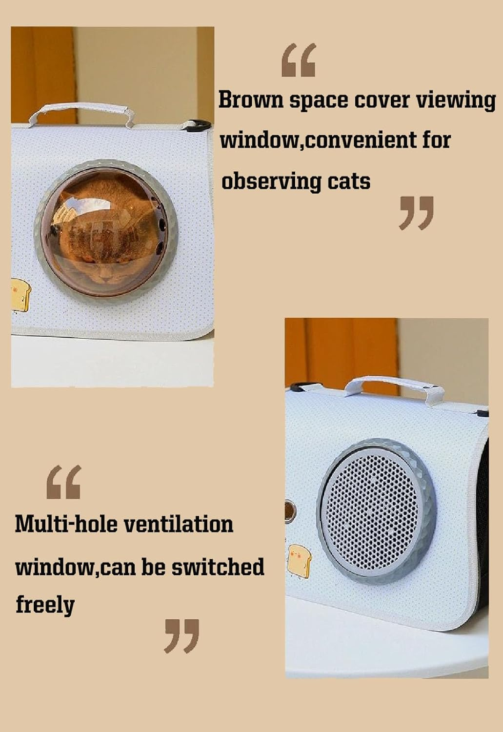 Cat Carrier Backpack with Shoulder Strap, Pet Carrier Backpack for Small Medium Cat Puppy Doggie, Space Capsule Transparent Pet Backpack, Waterproof Handbag Backpack for Travel, Walking and Outdoor image number 6