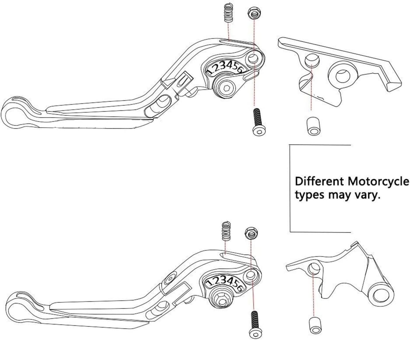 Motorbike Brake Clutch Lever for CBR650R CBR650 R CB650R CB650 R 2018 2019 2020 Motorcycle Clutch Brake Lever Adjustable Extendable CNC Levers (Color : 1)