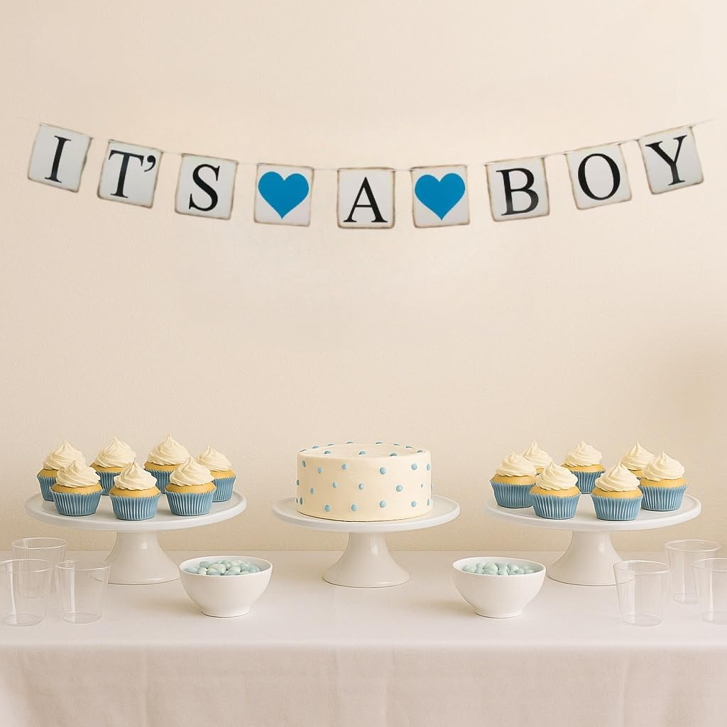 Its a Boy Banner - Boy Baby Shower Sign & Decor for Baby Boy Sprinkle Shower & Birthday Party Favors image number 1