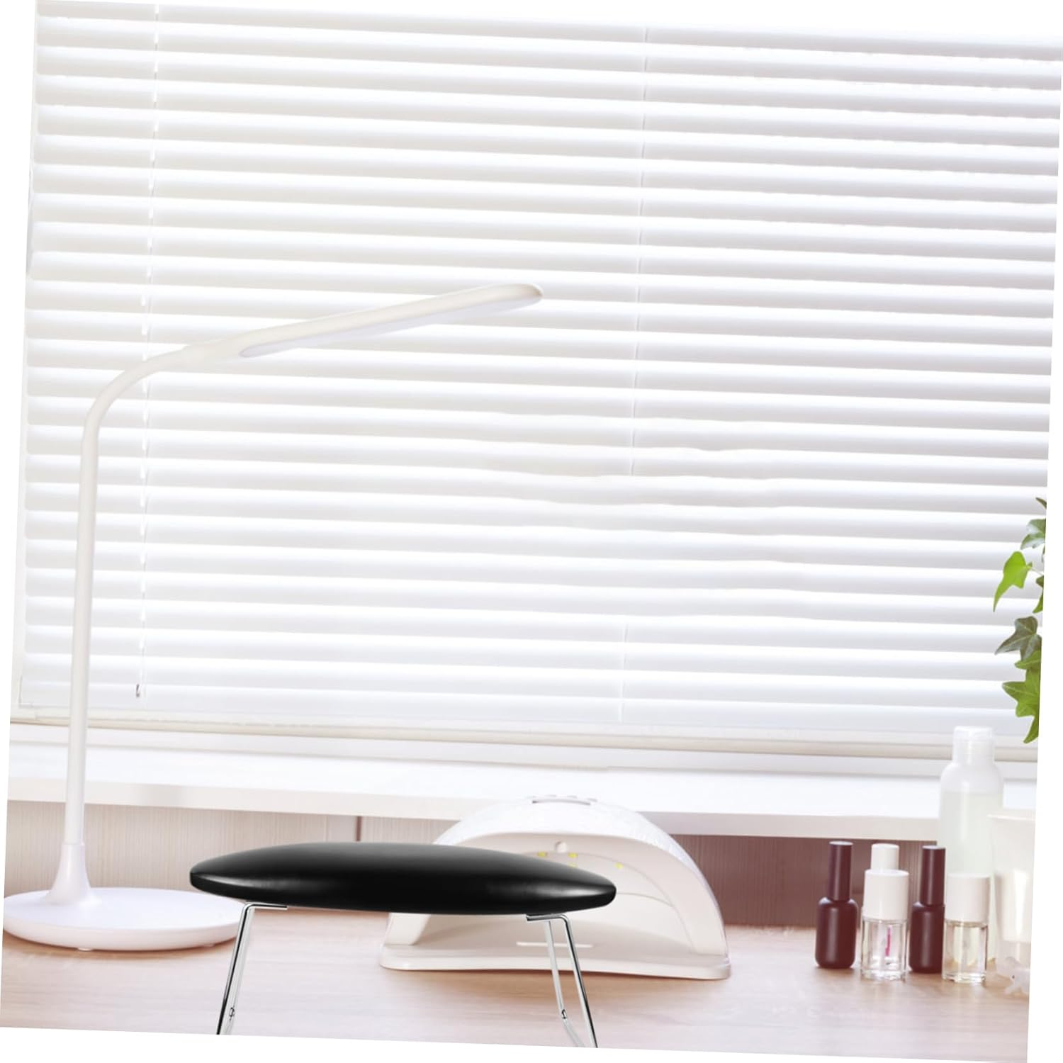 Leather Nail Art Hand Pillow Cushion with Bracket Arm Rest Manicure Tool for Nail Salon Training and Home Use Black Armrest for Stable Finger Support image number 6