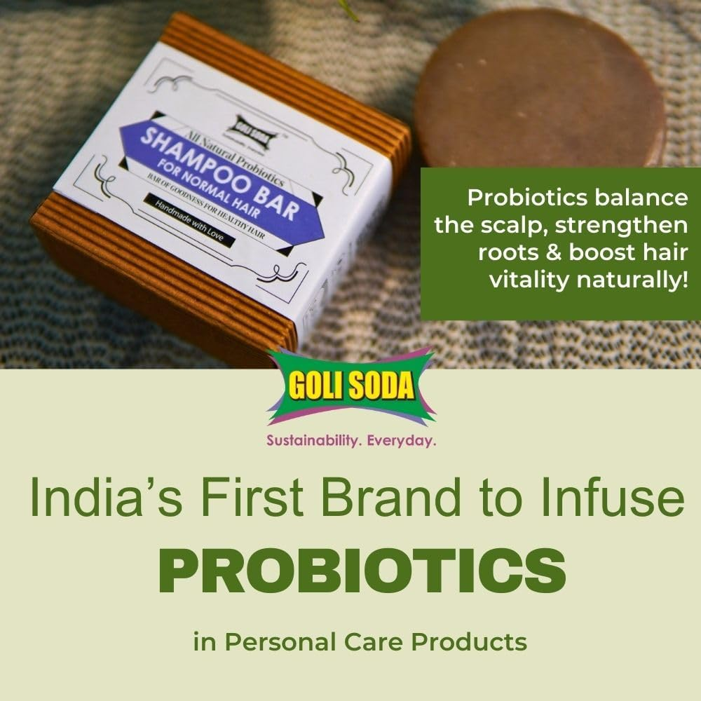 GOLI SODA All Natural Probiotics Shampoo Bar for Normal Hair (Pack of 2) image number 4