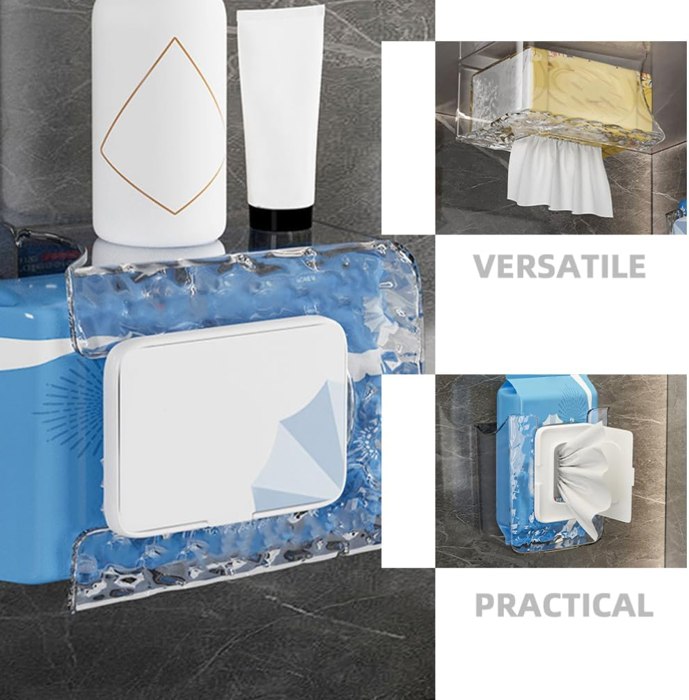 Bathroom Wall Storage Box Kitchen Wipes Storage Box Wall-Mounted Tissue Holder Space-Saving Modern Design image number 2