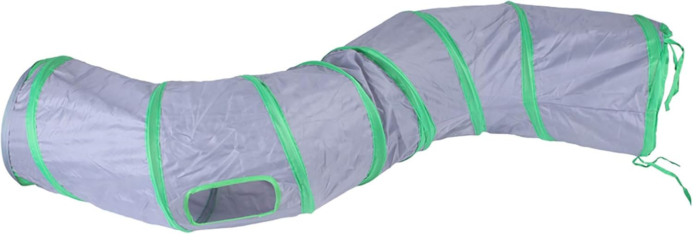 Icagy Cat Tunnel for Indoor Cats Interactive, Rabbit Tunnel Toys, Pet Toys Play Tunnels for Cats Kittens Rabbits Puppies Crinkle Pop up Gray 47" Shape S