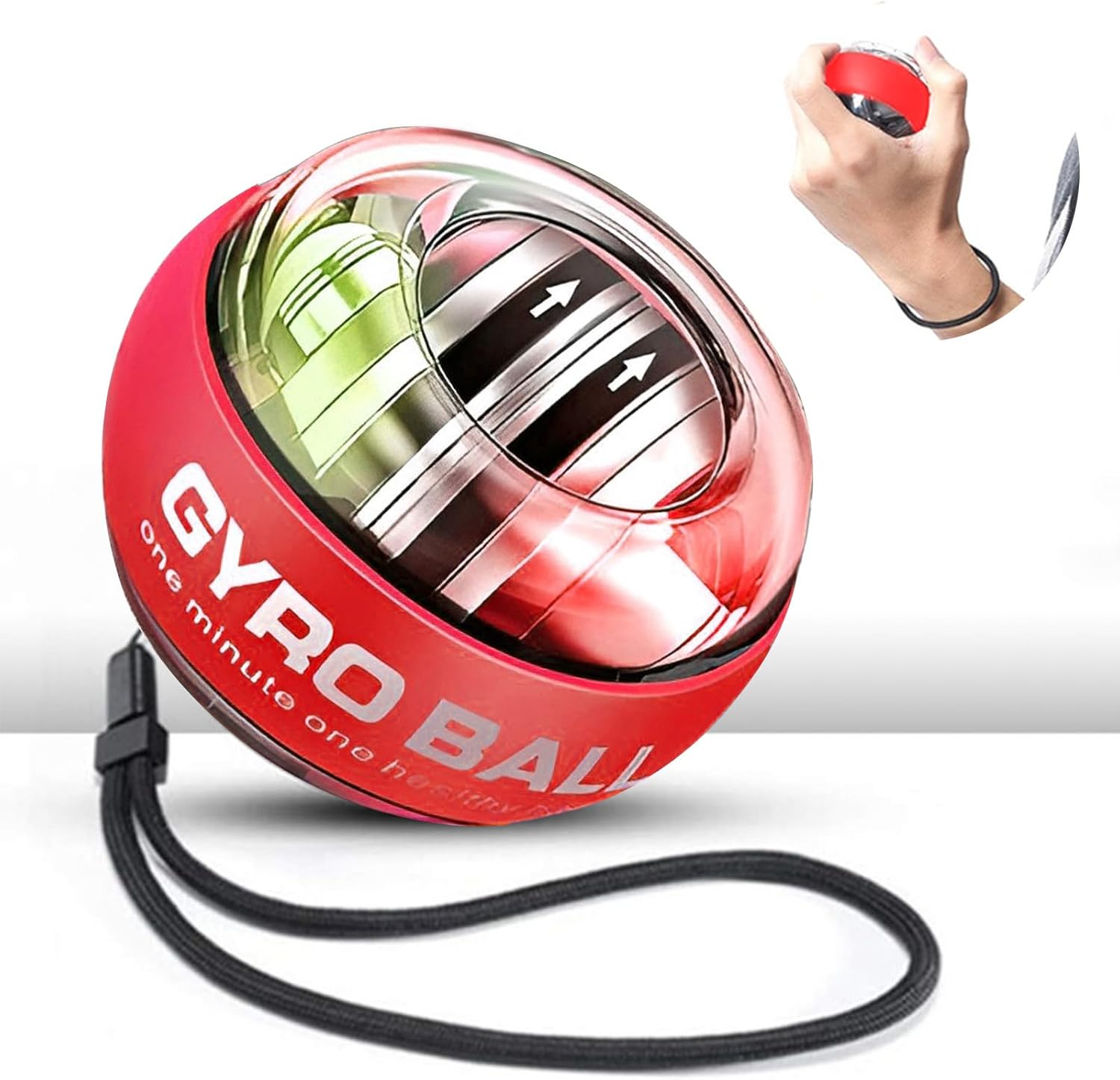 Gyro Power Balls Trainer Ball, Hand Gyro Ball Wrist Strengthener, Self-Starting Hand Grip Strength Trainer for Joint and Muscle Exercise