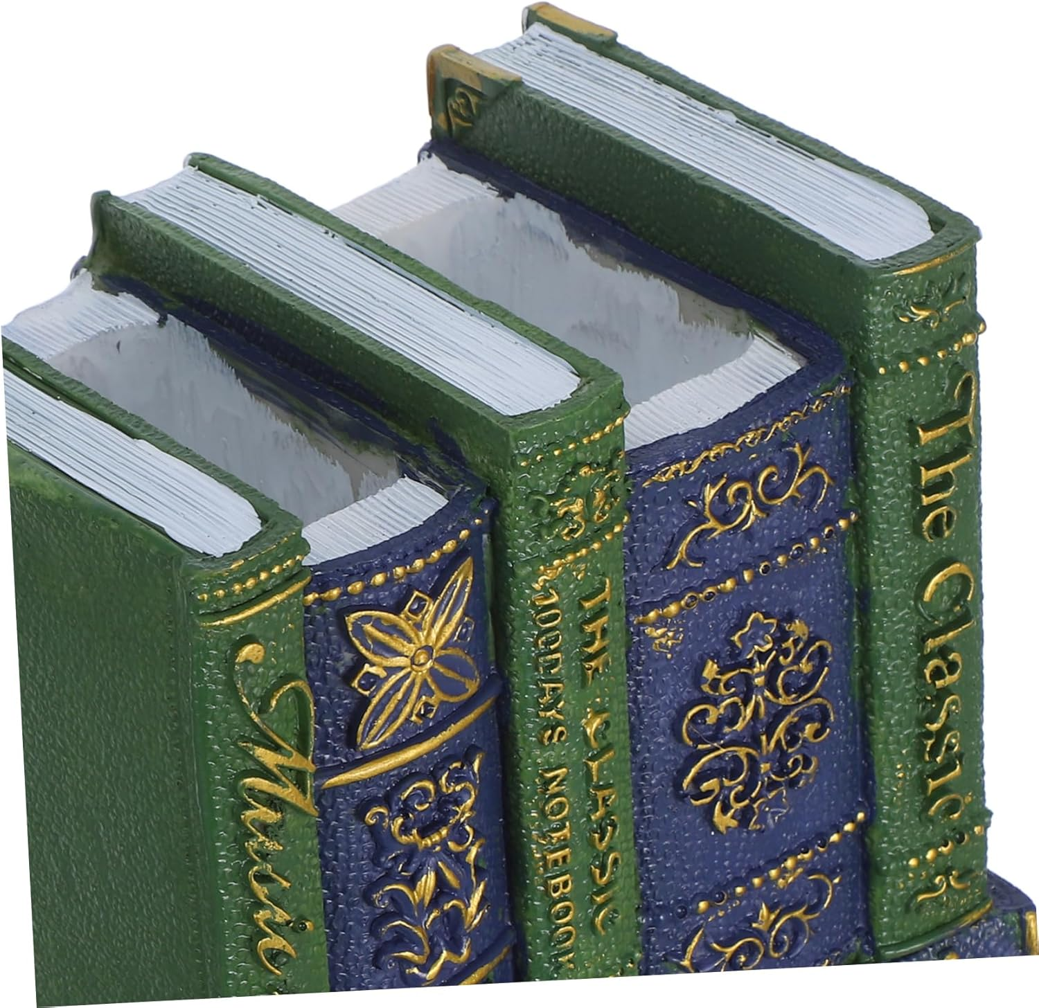 Book Shape Pen Holder Resin Pencil Holder Vintage Decor Office Decoration - Green image number 3