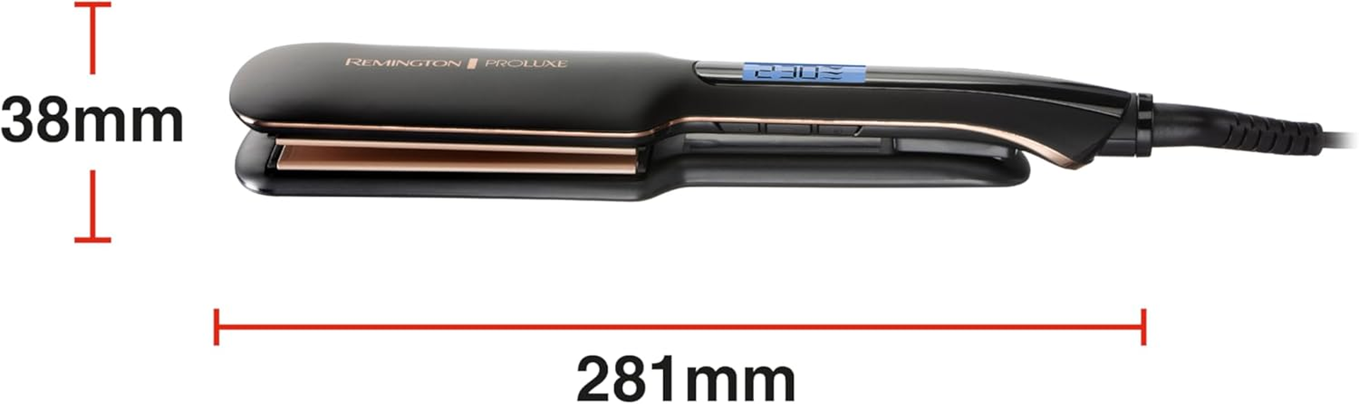 Remington Proluxe Straightener [Extra Wide Ceramic Styling Plates, 110 X 50 Mm] (Optiheat Technology, Pro+ Setting for Gentle Styling, Digital Display, Quick Heating) Hair Straightener S9150B