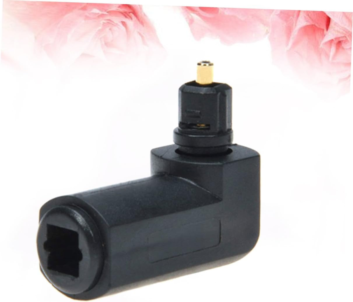 YOSADIER 5Pcs Fiber Optic Audio Adapter Male to Female Right Angle Connector with Rotatable Design Black PVC Shell for Home Theater Sound Bar and Tv image number 4