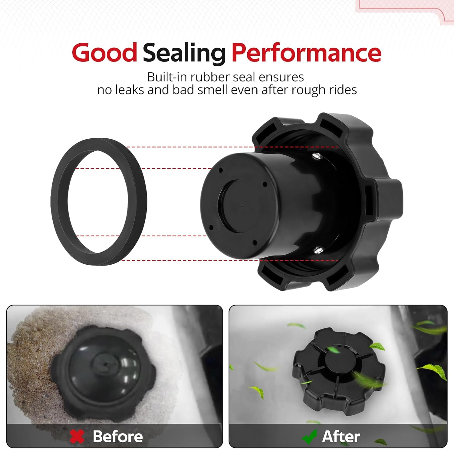 JAVIK Gas Cap Fuel Cap for Yamaha Yamaha Golf Cart G9 G2 G8 G1 G3 G11 G21 G23 G28 Pro Hauler 1000 YXP1000A OEM#J24-24620-01-00 J24-24620-00-00 image number 2