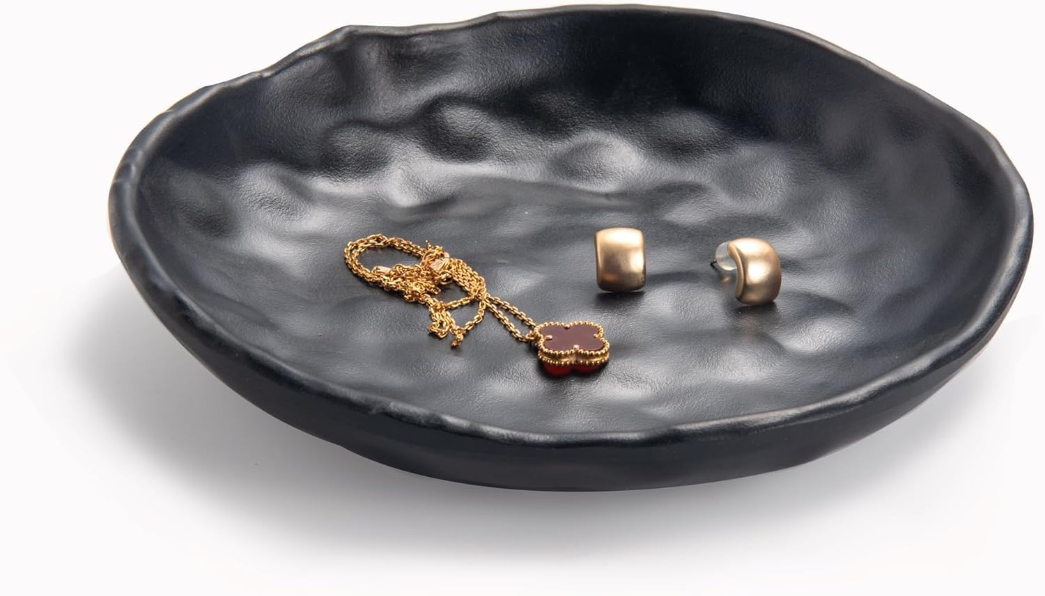 Feyarl Black Jewellery Tray, round Cosmetic Tray, Organiser Tray, Decorative Bowls, Bathroom Entrance for Bowls, Jewellery image number 3