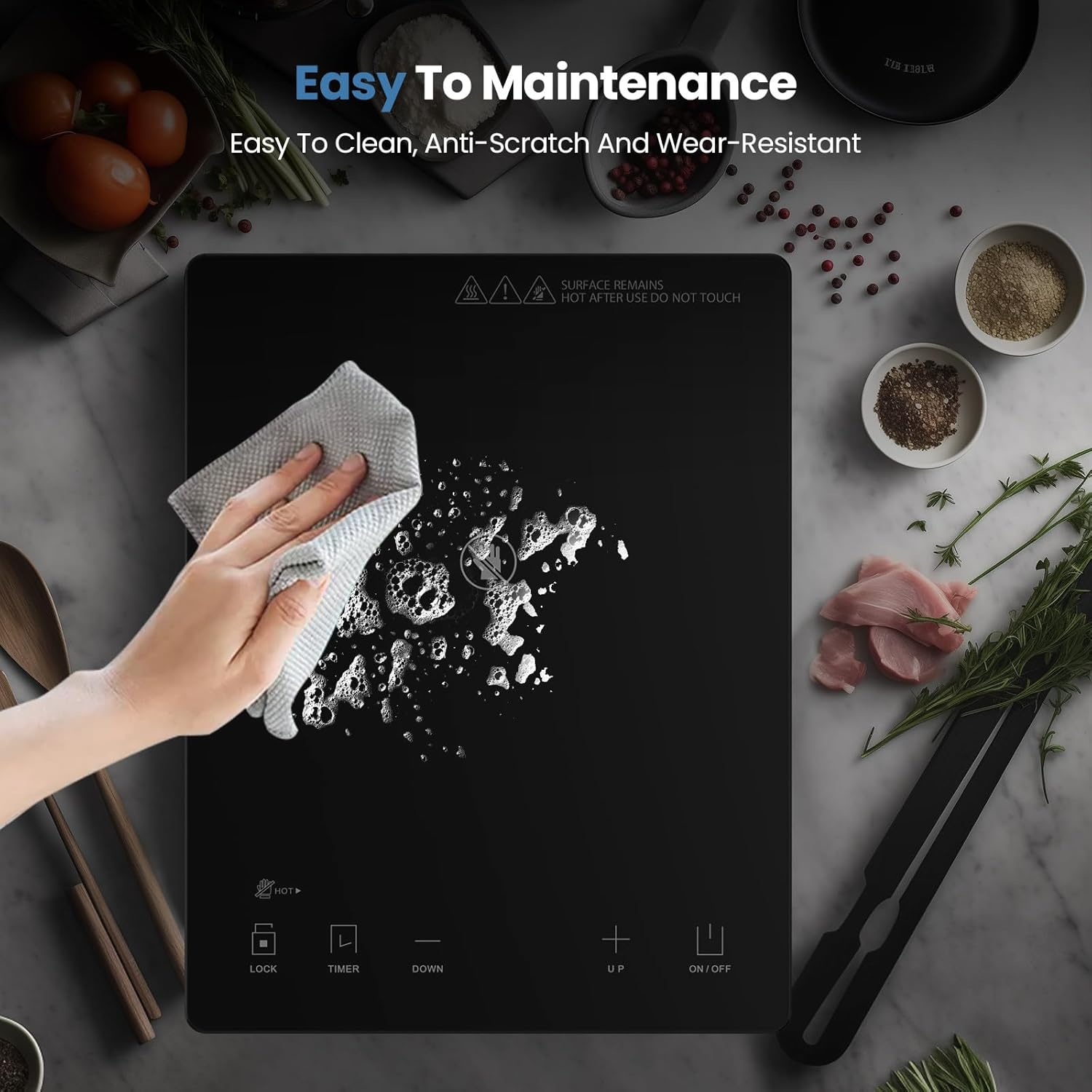 3500W 220V Hot Plate with 10 Power Levels,Ultra-Thin Induction Cooker Ceramic Glass Portable Induction Cooktop for Home Cooking with 24-Hour Timer Black AU Adapter image number 1