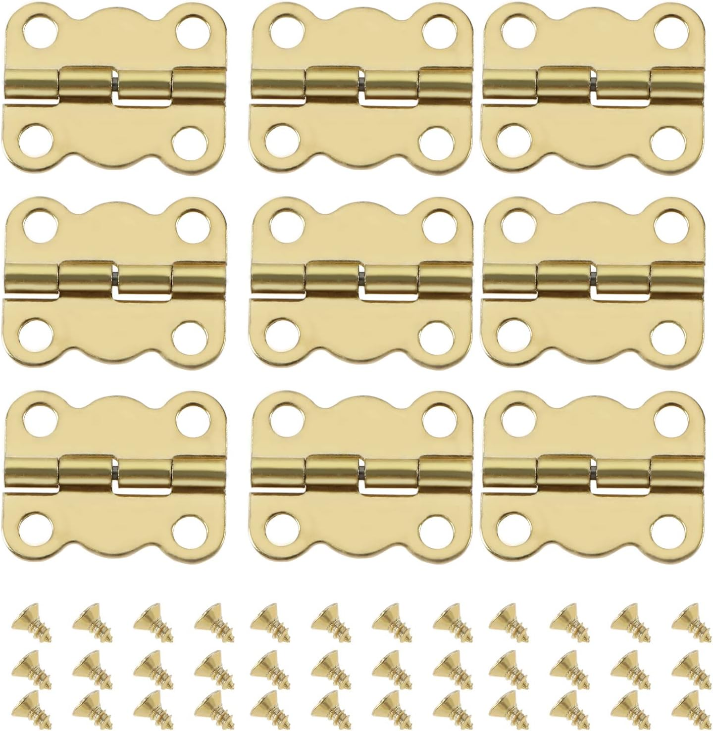 Ecsing 50Pcs Vintage Butterfly Hinge Retro with 200Pcs Screws - Replacement Furniture Cabinet Drawer Door Hinges for Wooden Jewelry Box 16X13Mm Gold image number 6