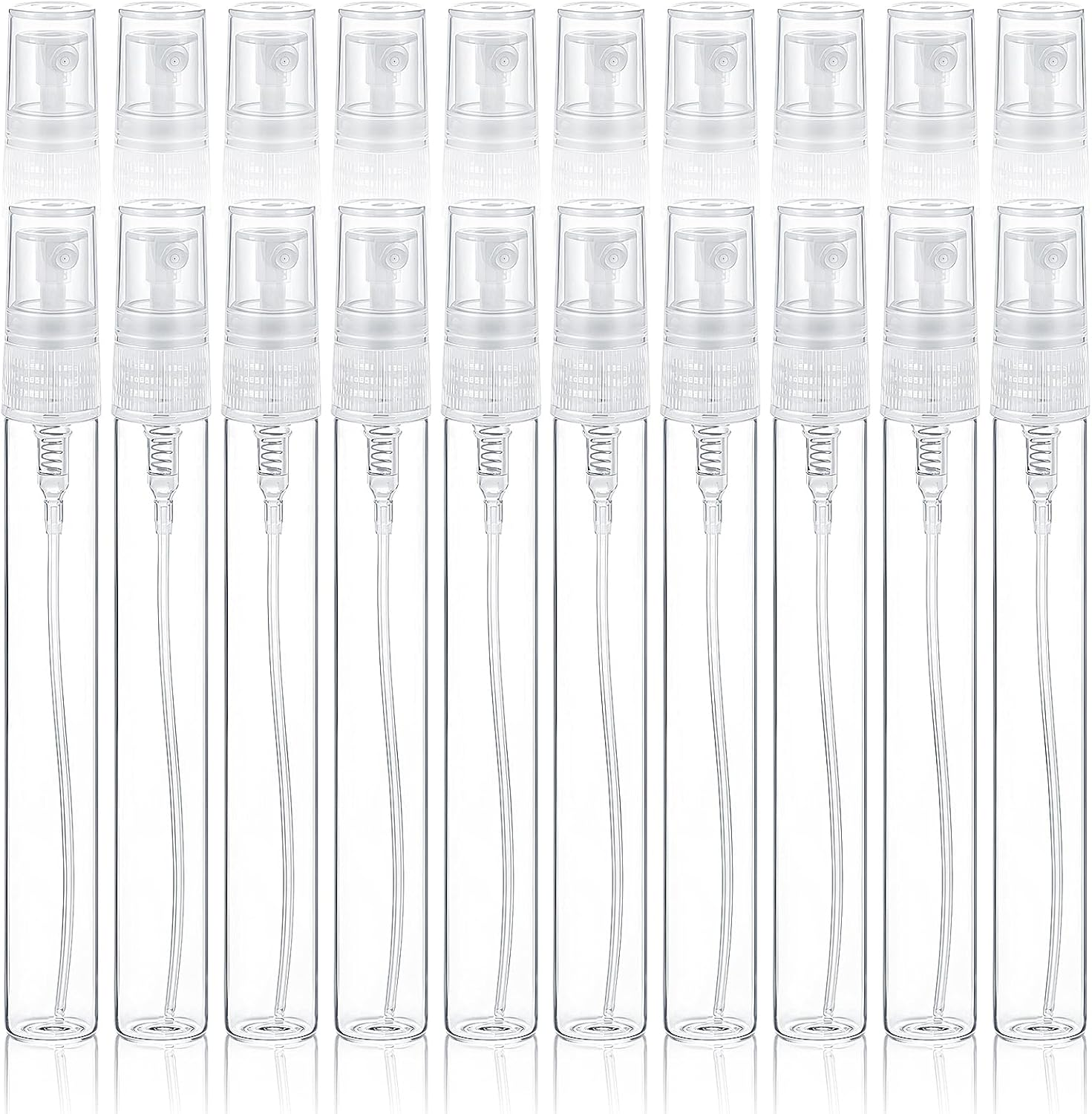 YBEATY 20 Pcs Mini Spray Bottles Perfume Sample Bottles 10Ml Clear Glass Refillable Fine Mist Atomizer Sprayer Small Portable Travel Dispenser Cosmetics Spray Containers Empty for Essential Oils image number 3